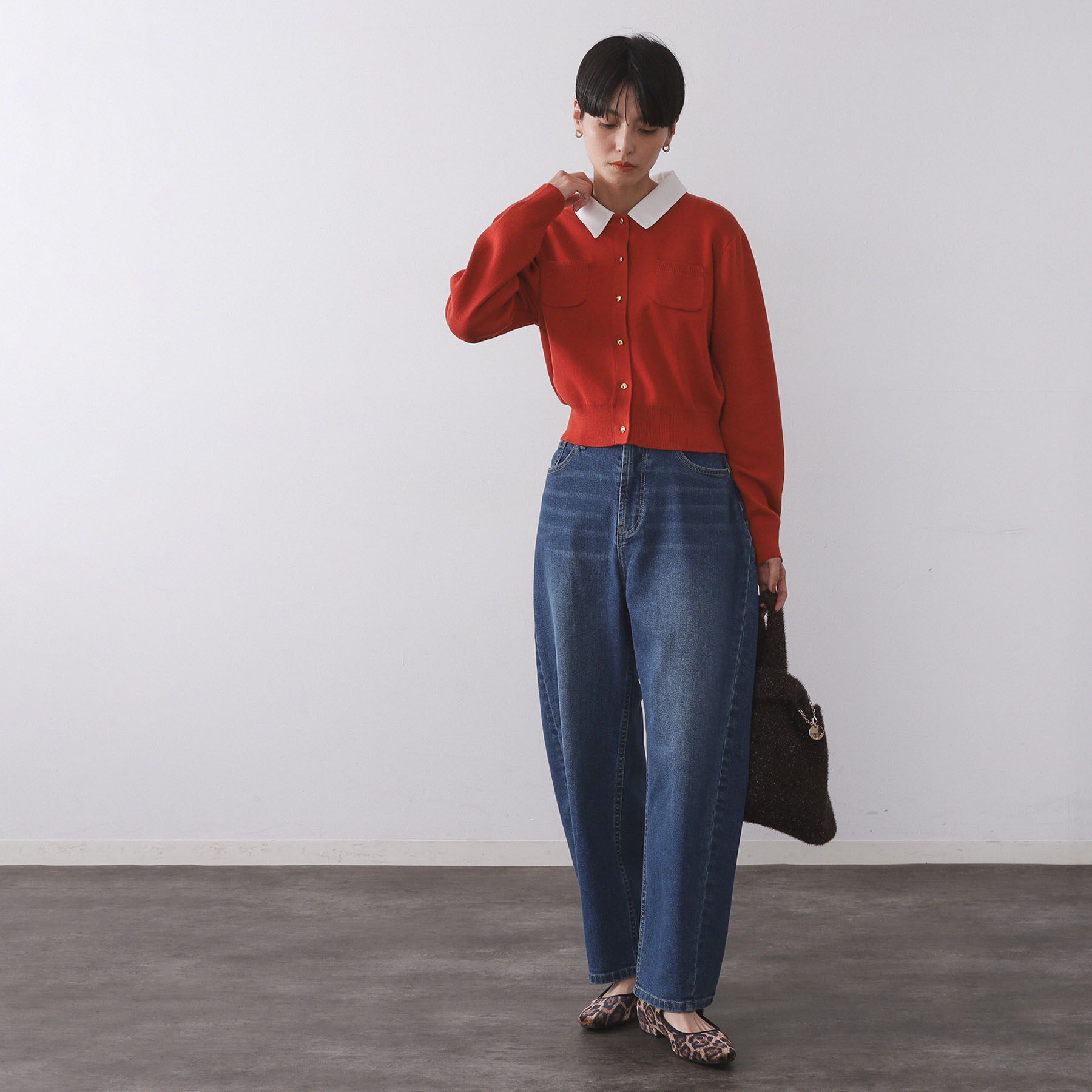 OPAQUE.CLIP「《andGIRL掲載》金ボタンニットカーディガン/衿取り外し可【洗濯機OK】」|カーディガン|