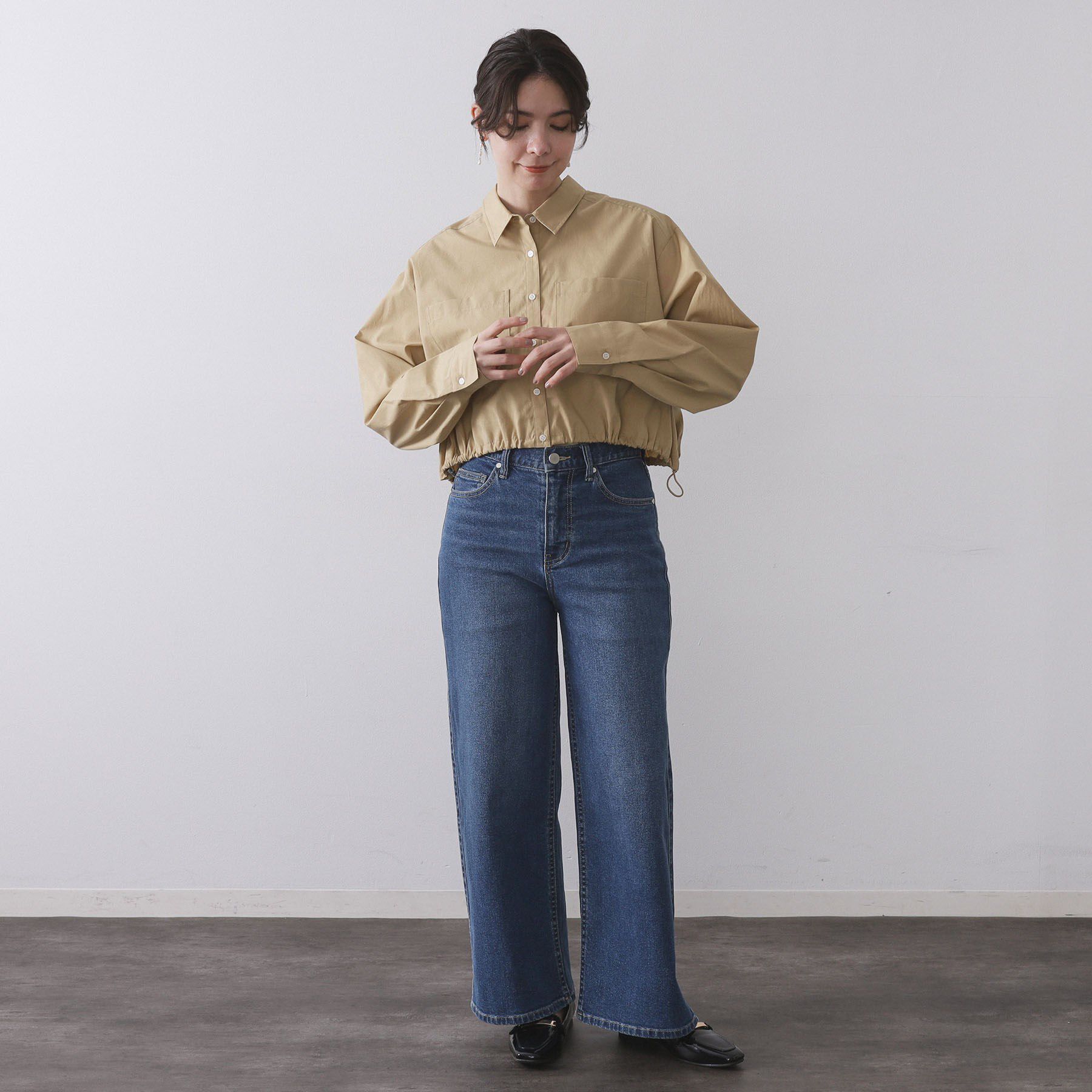 OPAQUE.CLIP「ドロストヘムショートシャツ【洗濯機OK】」|シャツ・ブラウス|