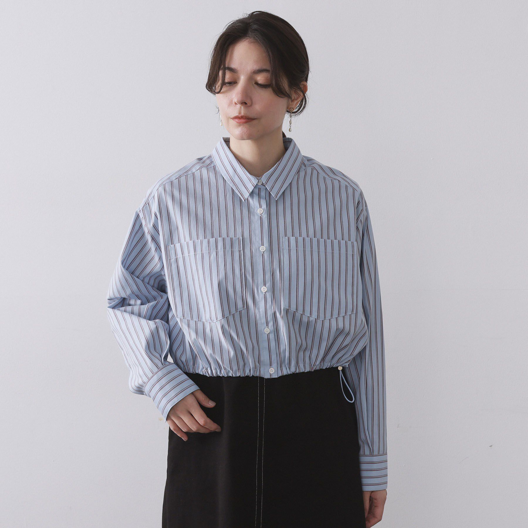 OPAQUE.CLIP「ドロストヘムショートシャツ【洗濯機OK】」|シャツ・ブラウス|