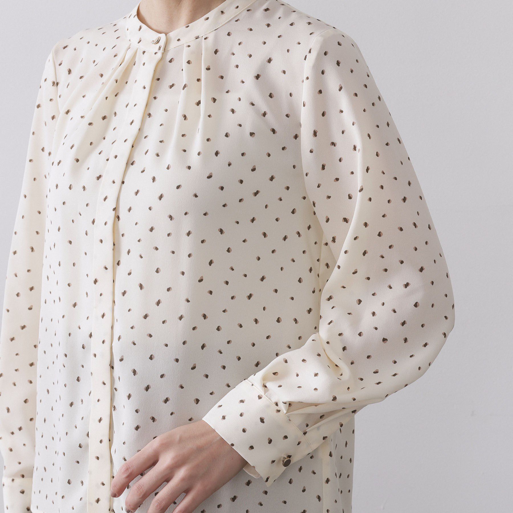 OPAQUE.CLIP「プリント柄タックデザインブラウス【洗濯機OK】」|シャツ・ブラウス|