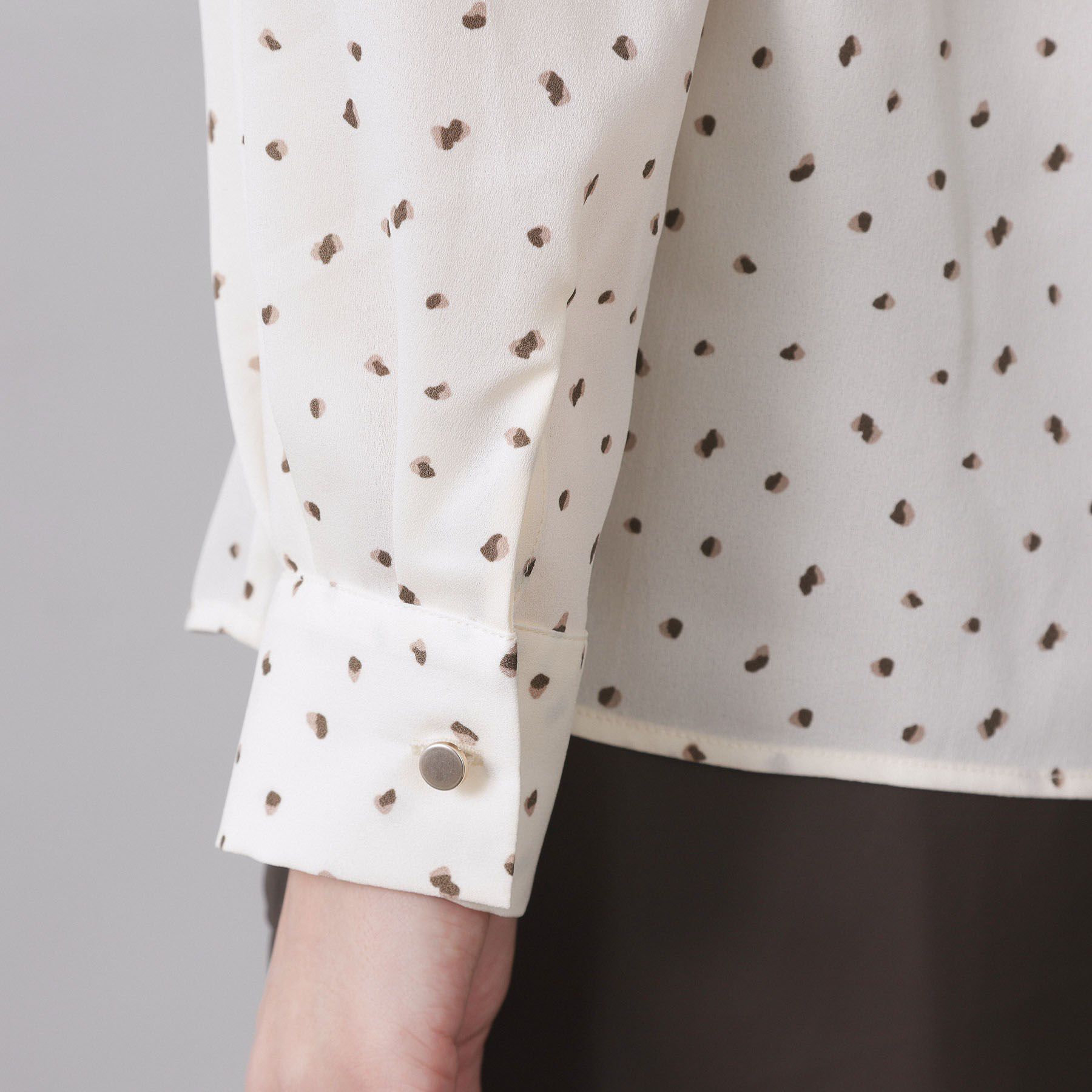 OPAQUE.CLIP「プリント柄タックデザインブラウス【洗濯機OK】」|シャツ・ブラウス|