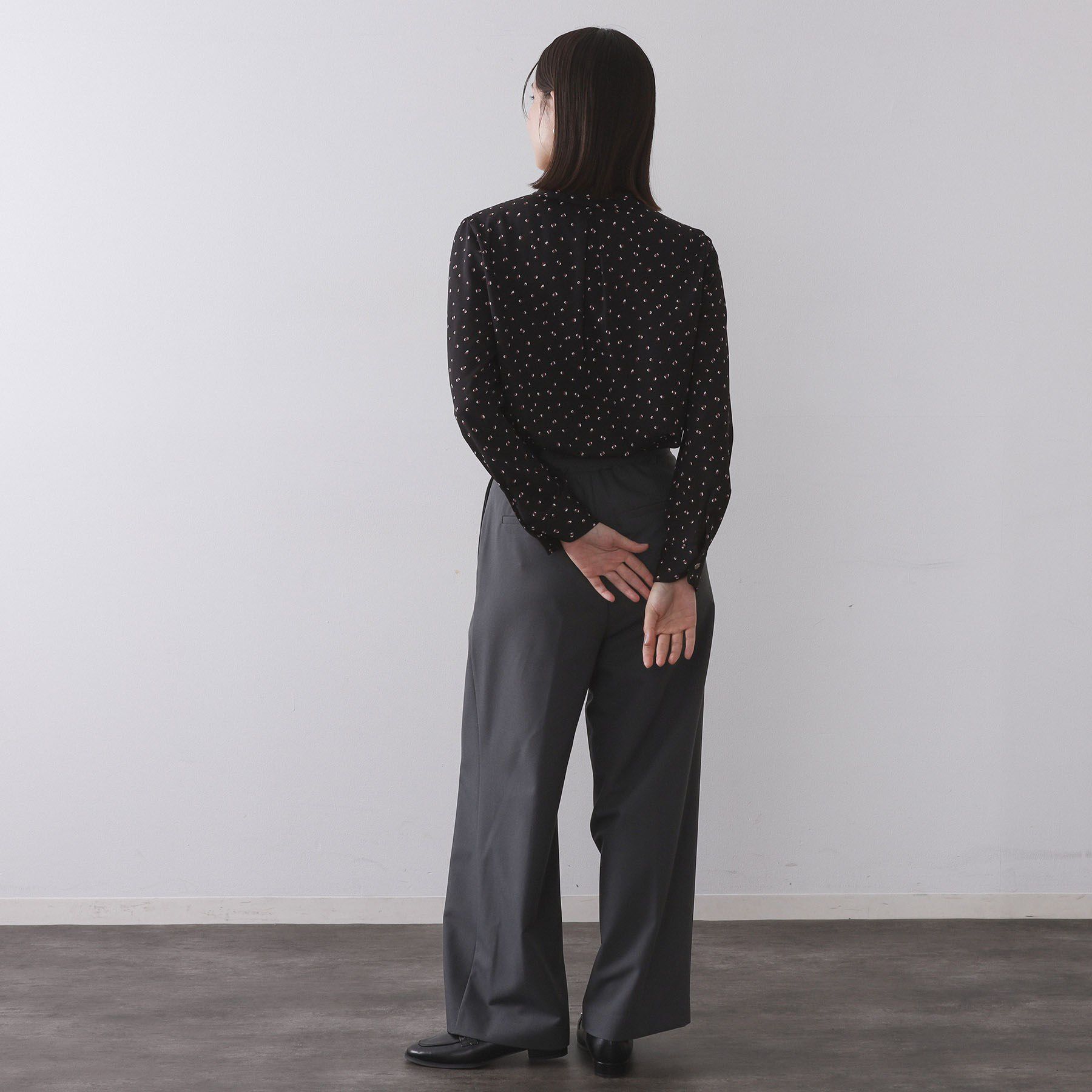 OPAQUE.CLIP「プリント柄タックデザインブラウス【洗濯機OK】」|シャツ・ブラウス|