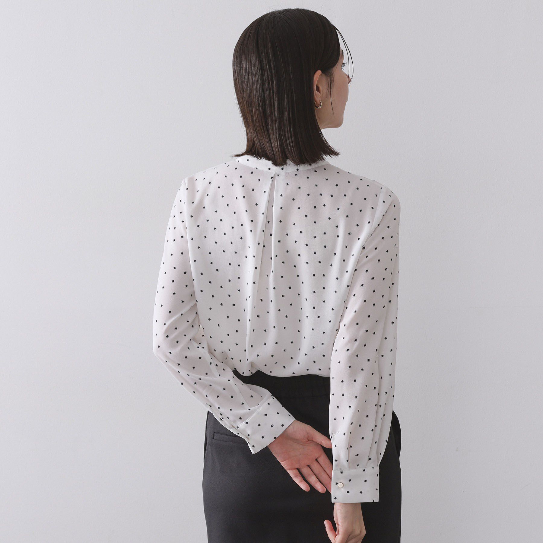 OPAQUE.CLIP「プリント柄タックデザインブラウス【洗濯機OK】」|シャツ・ブラウス|