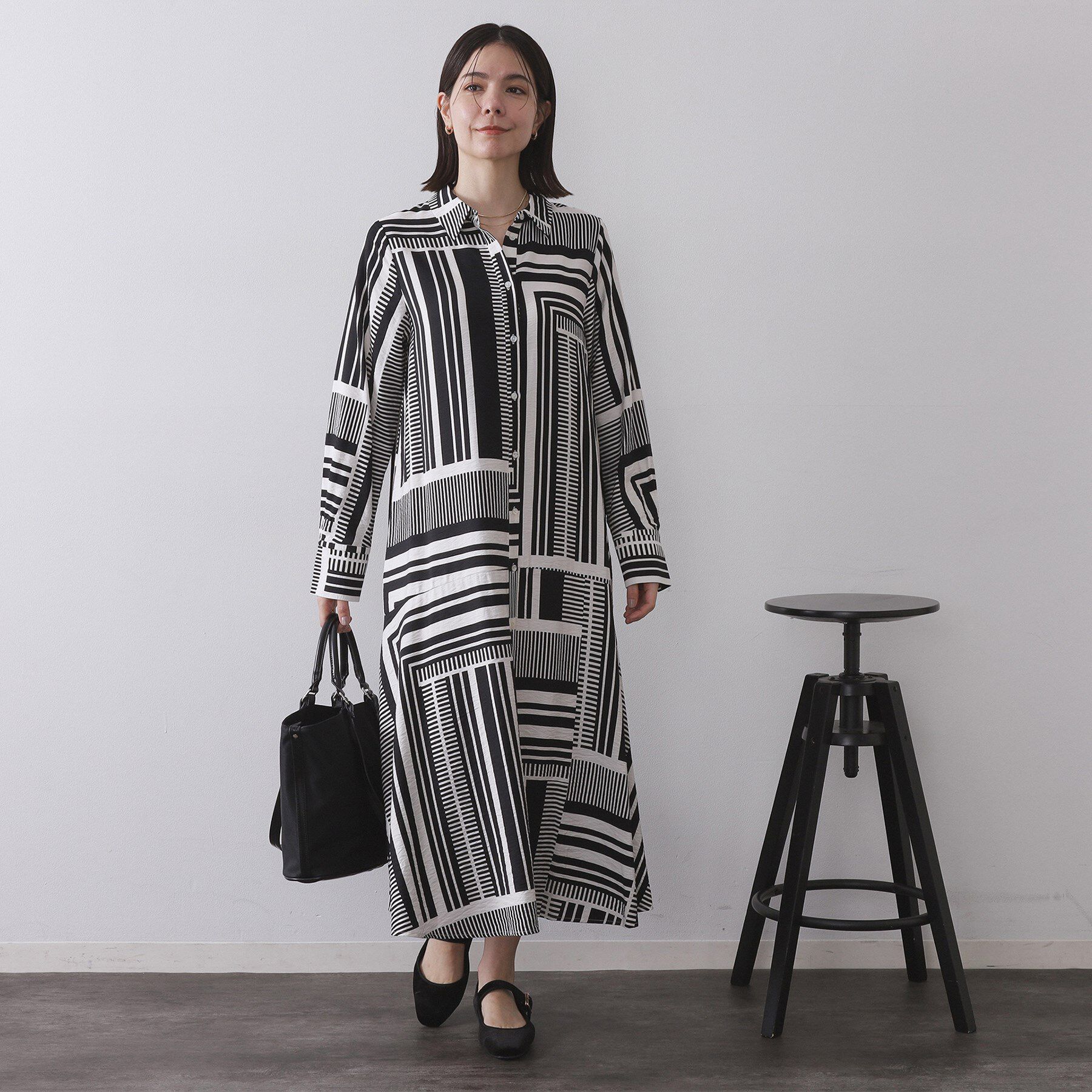 OPAQUE.CLIP「ジオメトリック柄ワンピース」|ワンピース|