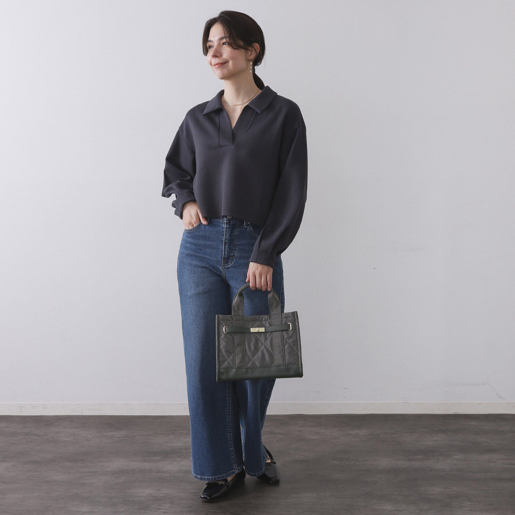 OPAQUE.CLIP「【2WAY】ダイヤキルティングスクエアミドルショルダーバッグ」|ショルダー・メッセンジャー|