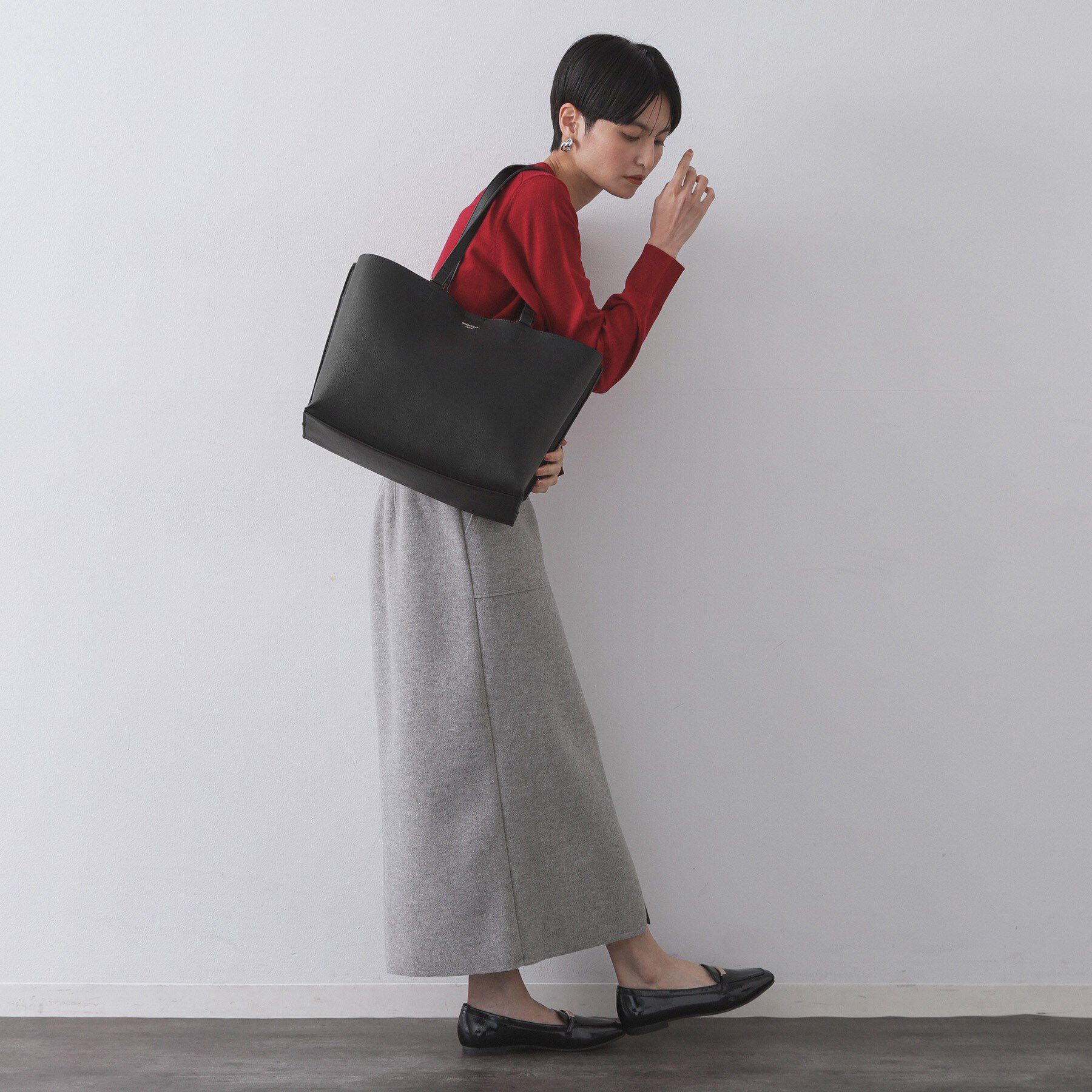 OPAQUE.CLIP「【2WAY/A4サイズ対応】シュリンク合皮トートバッグ」|トートバッグ|