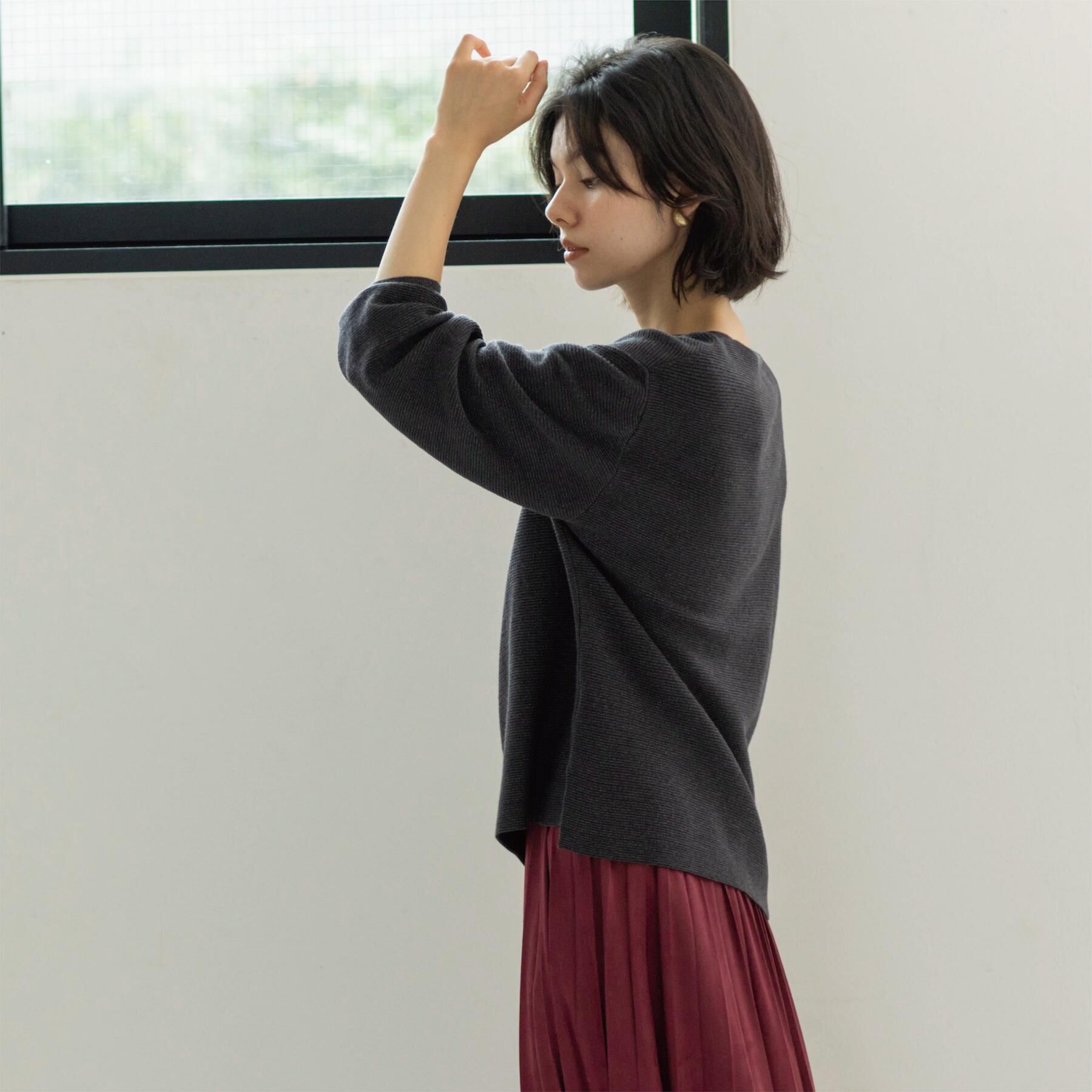 OPAQUE.CLIP「ラメガーターボートネックニット【洗濯機OK】」|ニット・セーター|