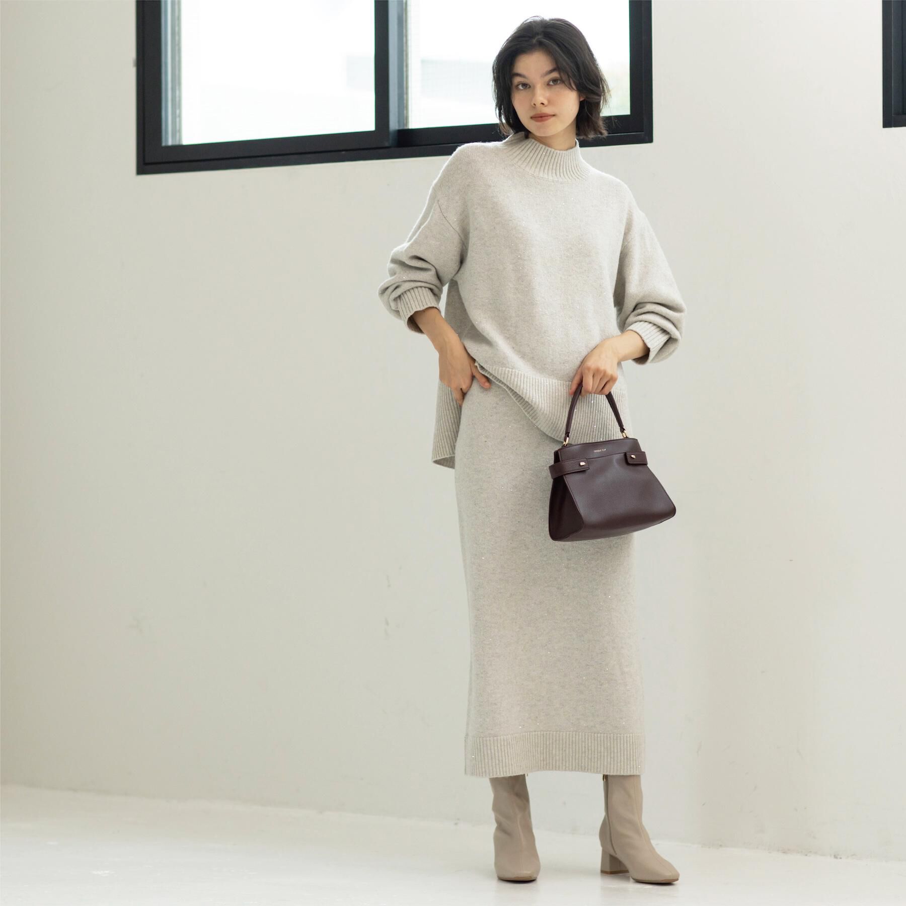 OPAQUE.CLIP「ラメスパンコールハイネックニット/セットアップ対応可【洗濯機OK】」|ニット・セーター|