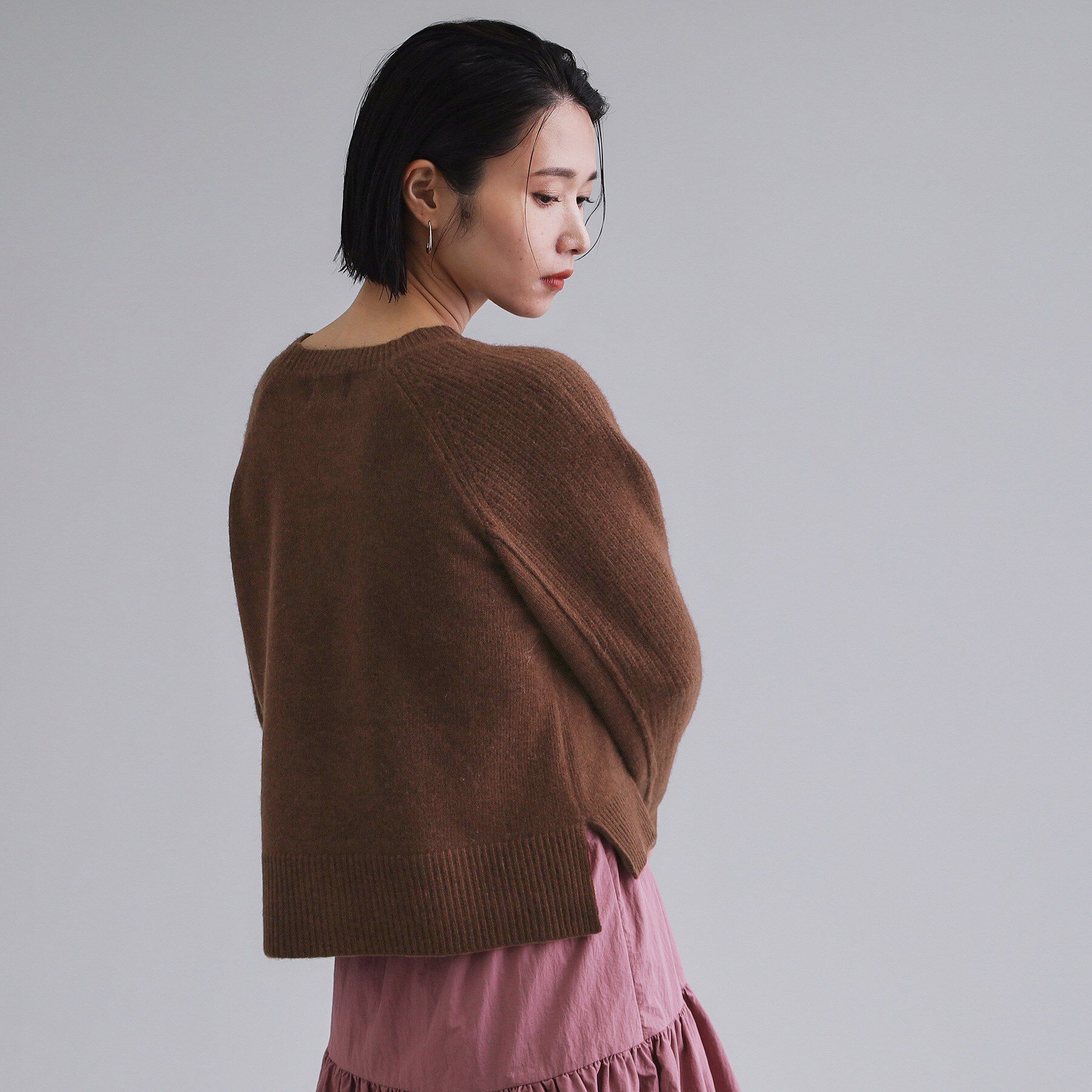 OPAQUE.CLIP「【es】メリノウール クルーミドルゲージニット」|ニット・セーター|