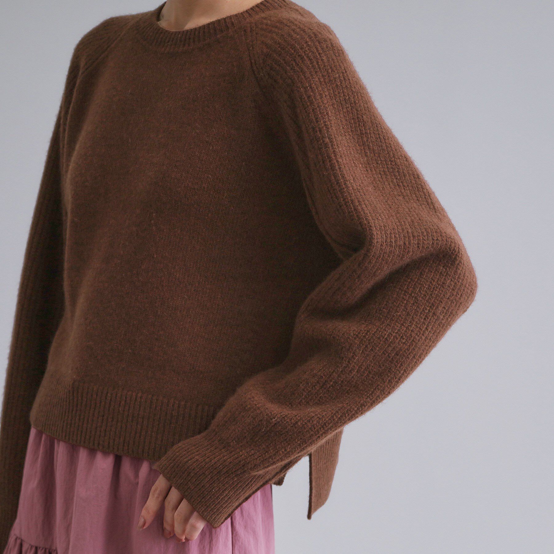 OPAQUE.CLIP「【es】メリノウール クルーミドルゲージニット」|ニット・セーター|