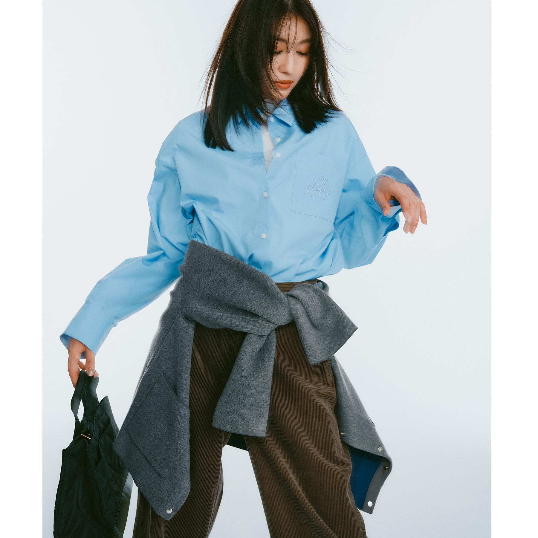 OPAQUE.CLIP「スナップボタン ダブルフェイス配色ニットカーディガン【洗濯機OK】」|カーディガン|