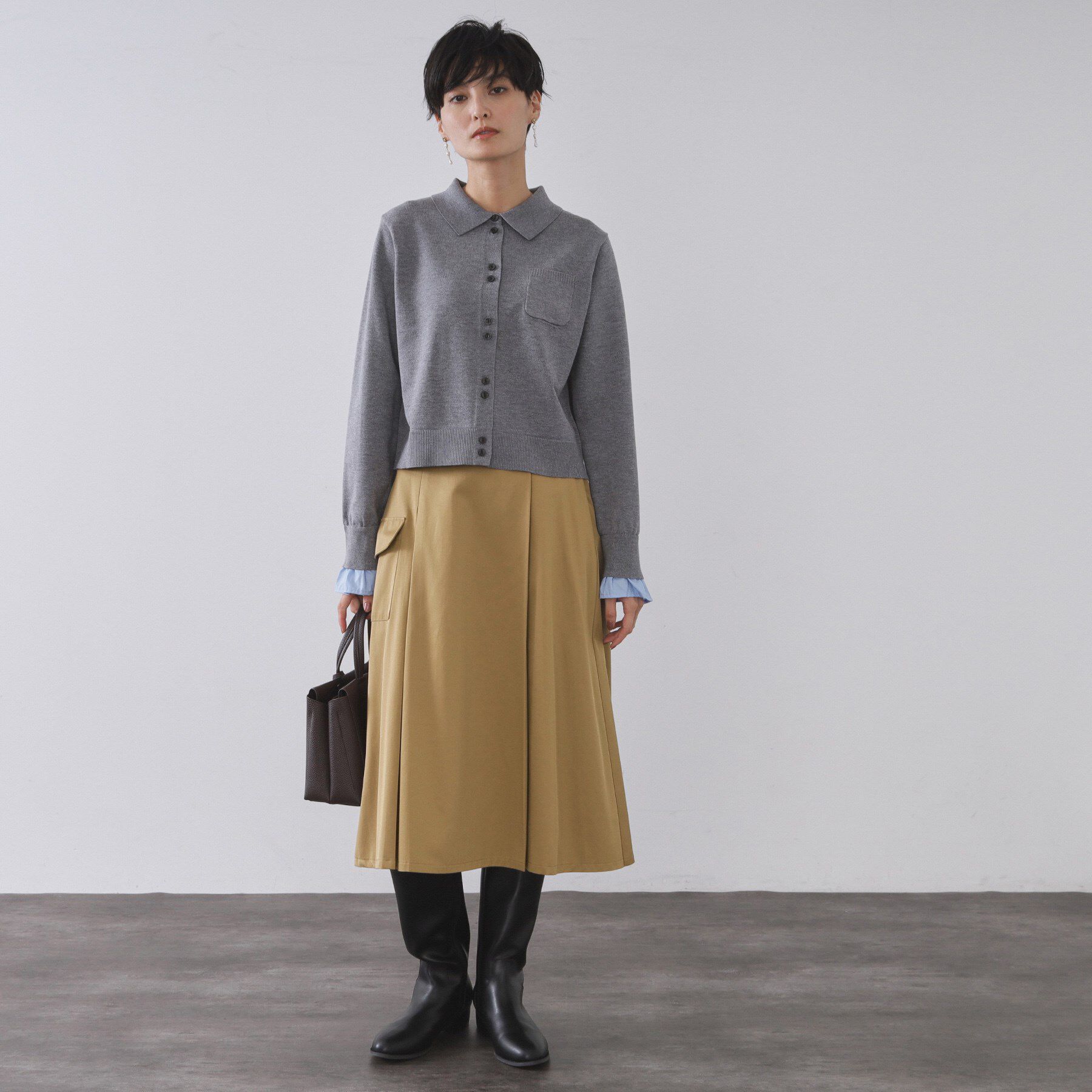 OPAQUE.CLIP「アシメプリーツスカート【洗濯機OK】」|スカート|