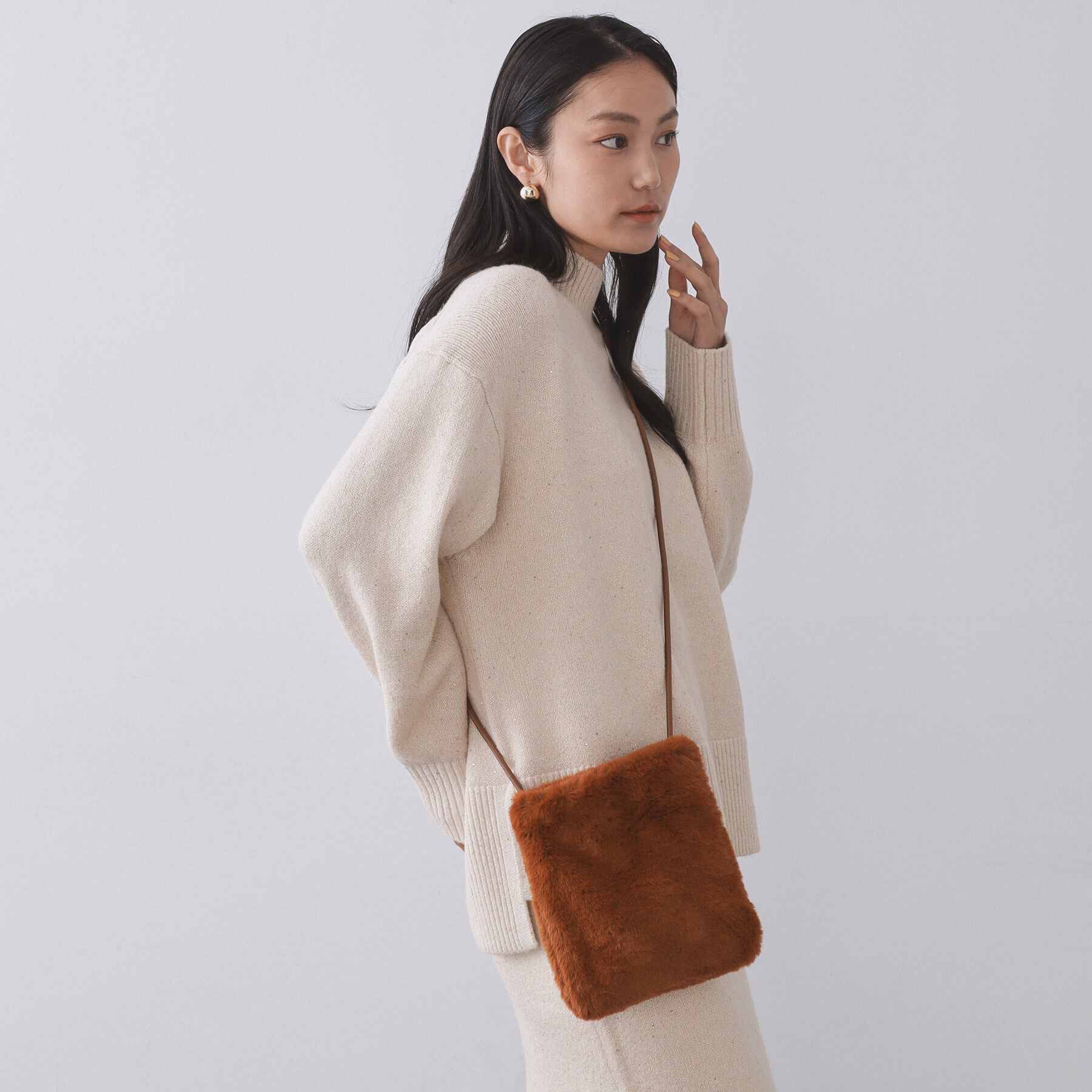 OPAQUE.CLIP「【11色展開】フェイクファースクエアミニポシェット」|ショルダー・メッセンジャー|