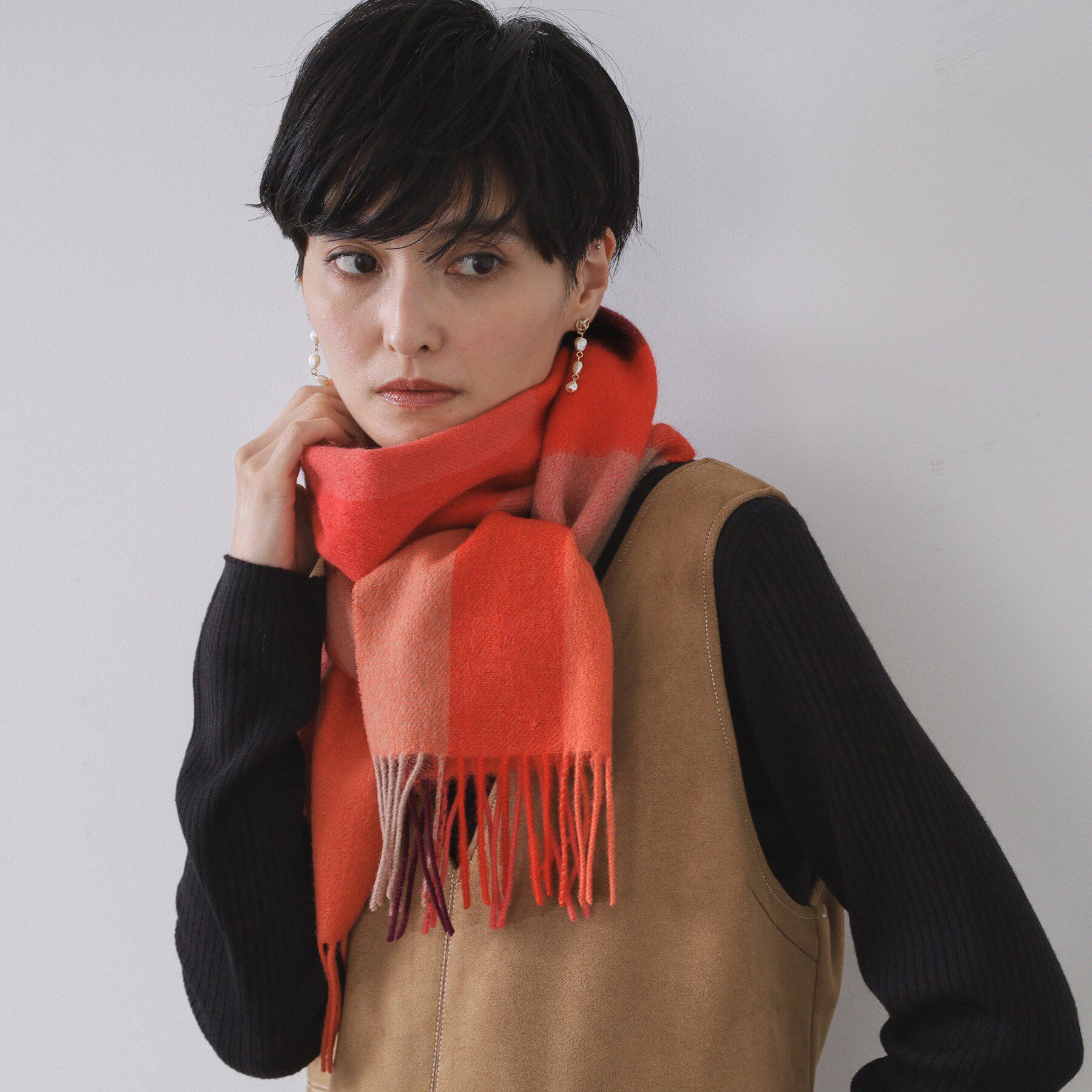 OPAQUE.CLIP「ウール100％マフラー【12col/洗える】」|ストール|