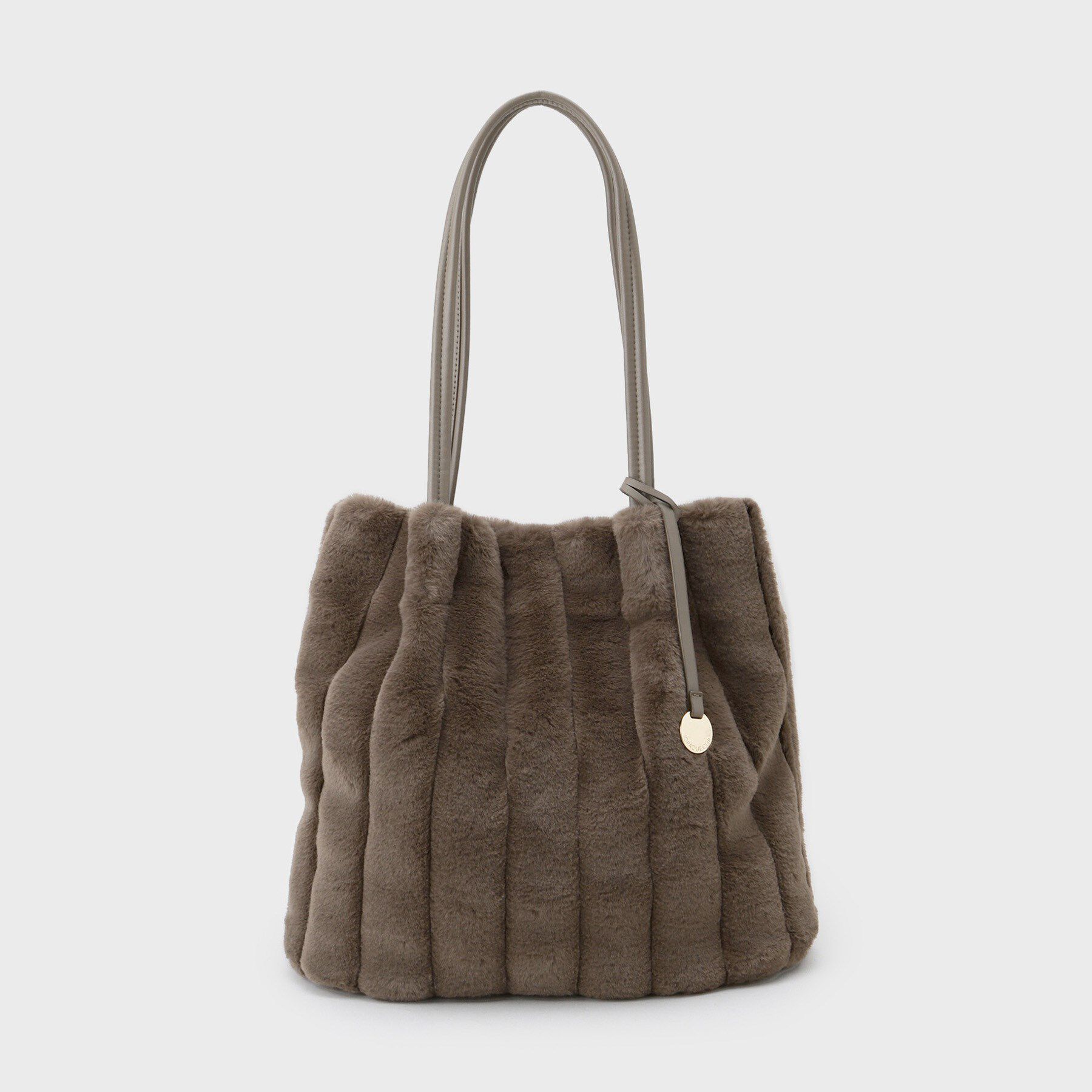 OPAQUE.CLIP「【A4サイズ対応／マチ付き】ストライプフェイクファートートバッグ」|トートバッグ|