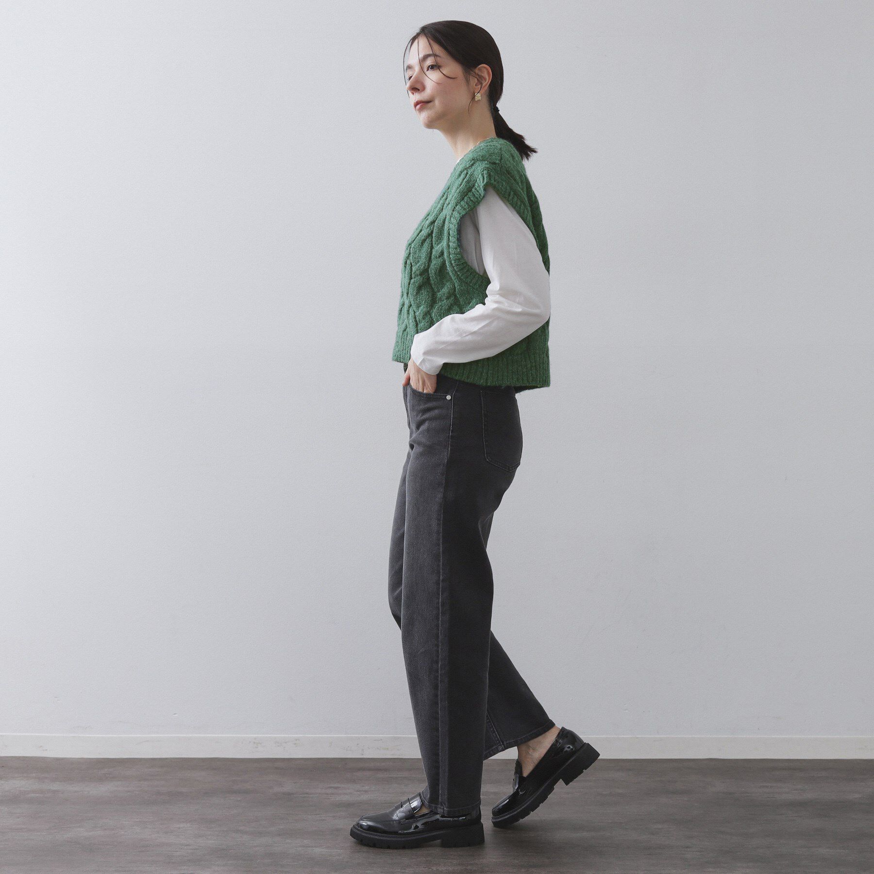 OPAQUE.CLIP「ケーブルローゲージベスト【洗濯機OK】」|ベスト・ジレ|