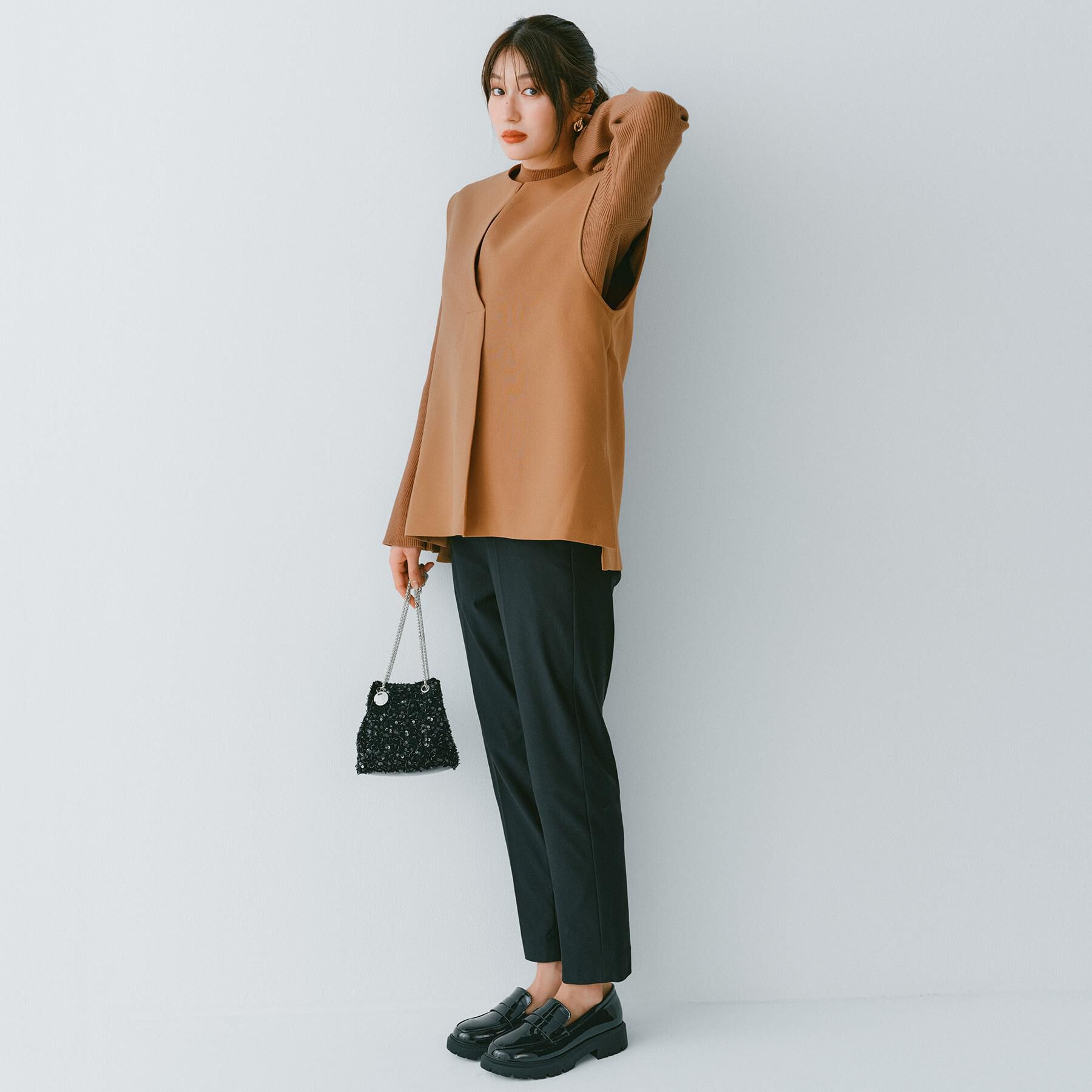 OPAQUE.CLIP「《ツインセット》ベスト&times;リブニット【洗濯機OK】」|その他|