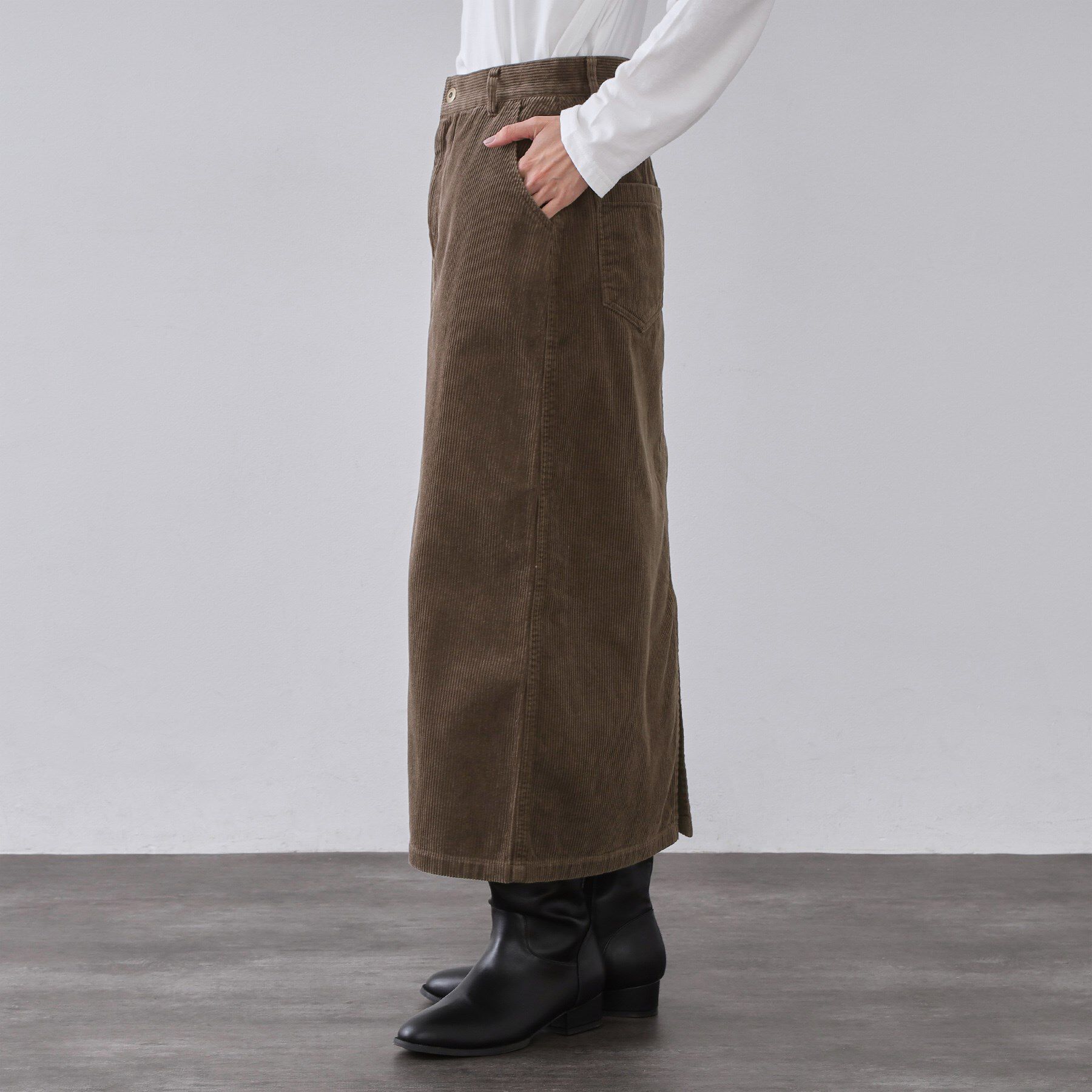 OPAQUE.CLIP「コーデュロイナロースカート【洗濯機OK】」|スカート|