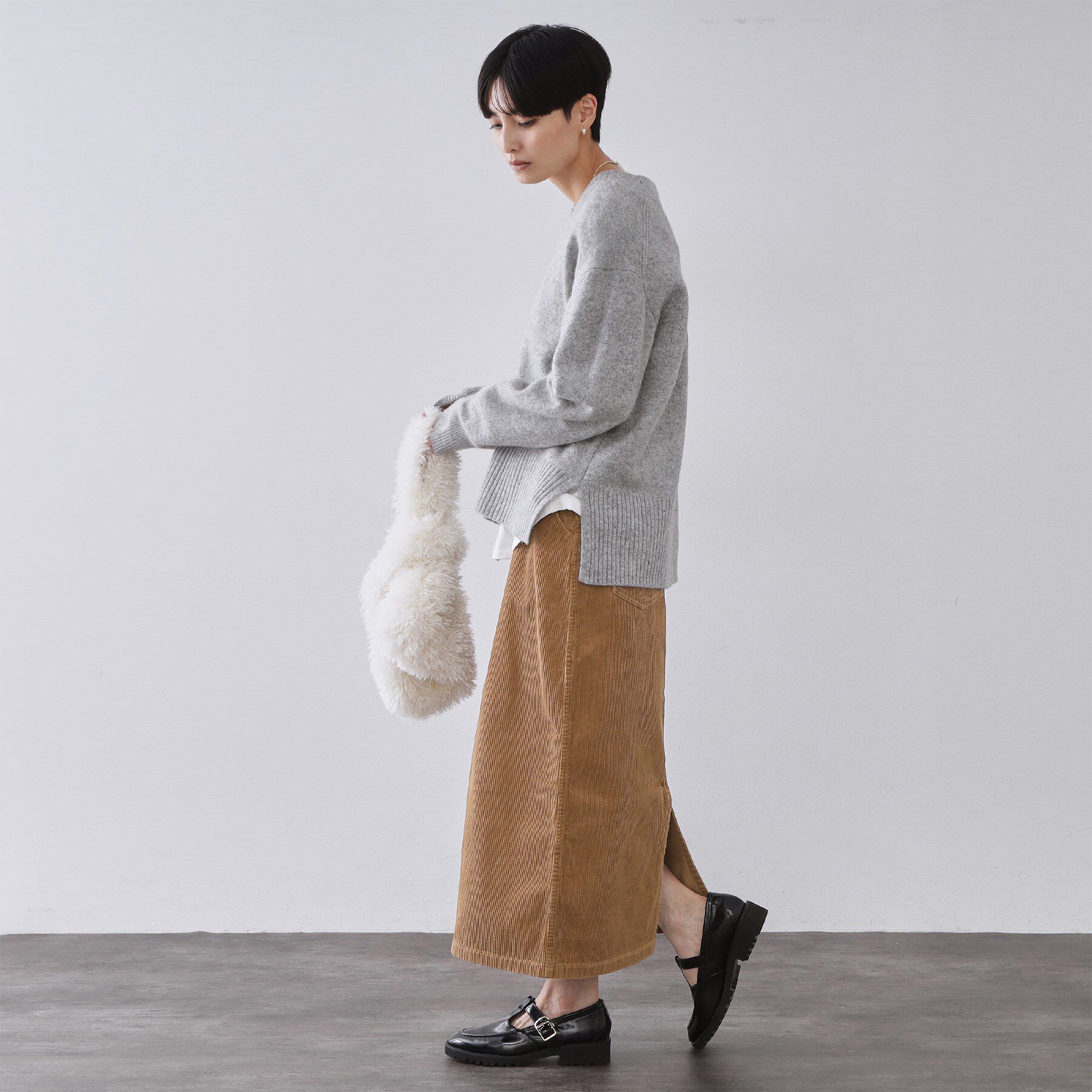 OPAQUE.CLIP「コーデュロイナロースカート【洗濯機OK】」|スカート|