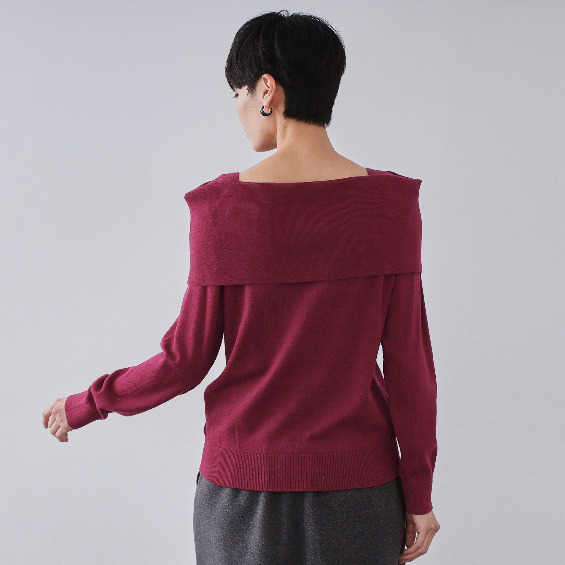 OPAQUE.CLIP「オフショルダーニット【洗濯機OK】」|ニット・セーター|