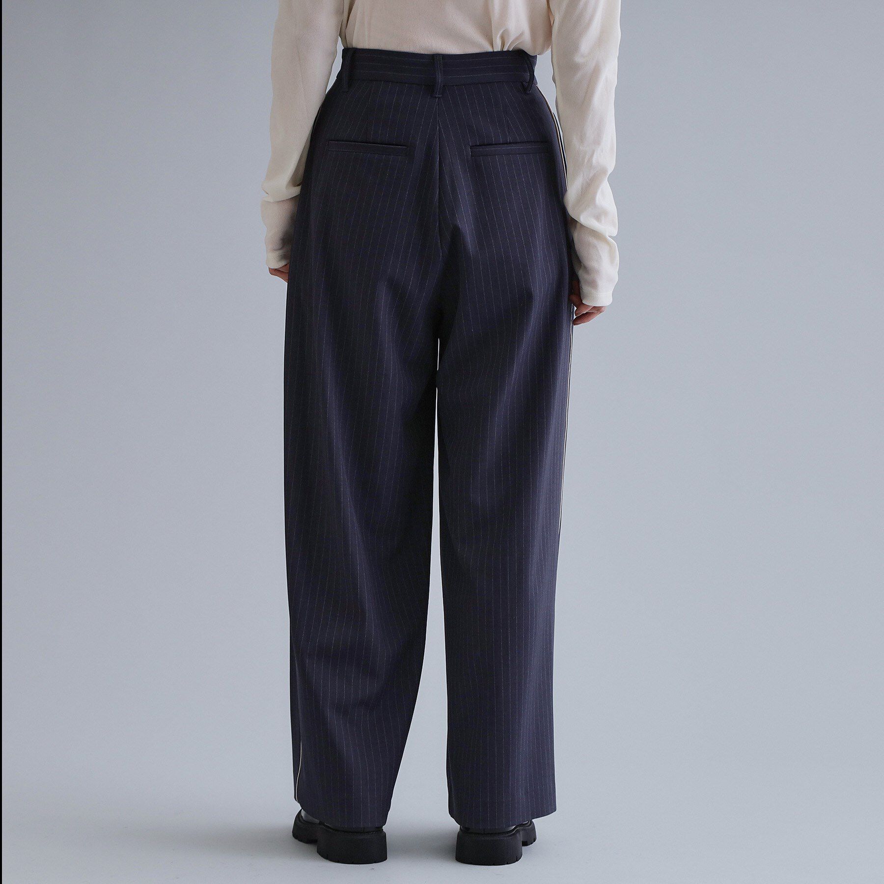 OPAQUE.CLIP「【es】ピンストライプ 変形ワイドパンツ【洗濯機OK】」|その他|