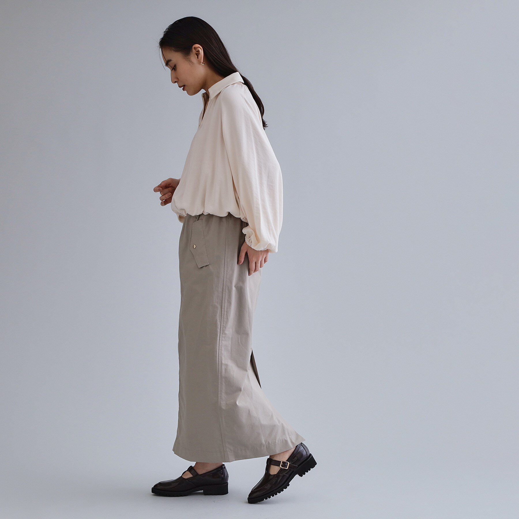 OPAQUE.CLIP「【es】リブナロースカート【洗濯機OK】」|スカート|