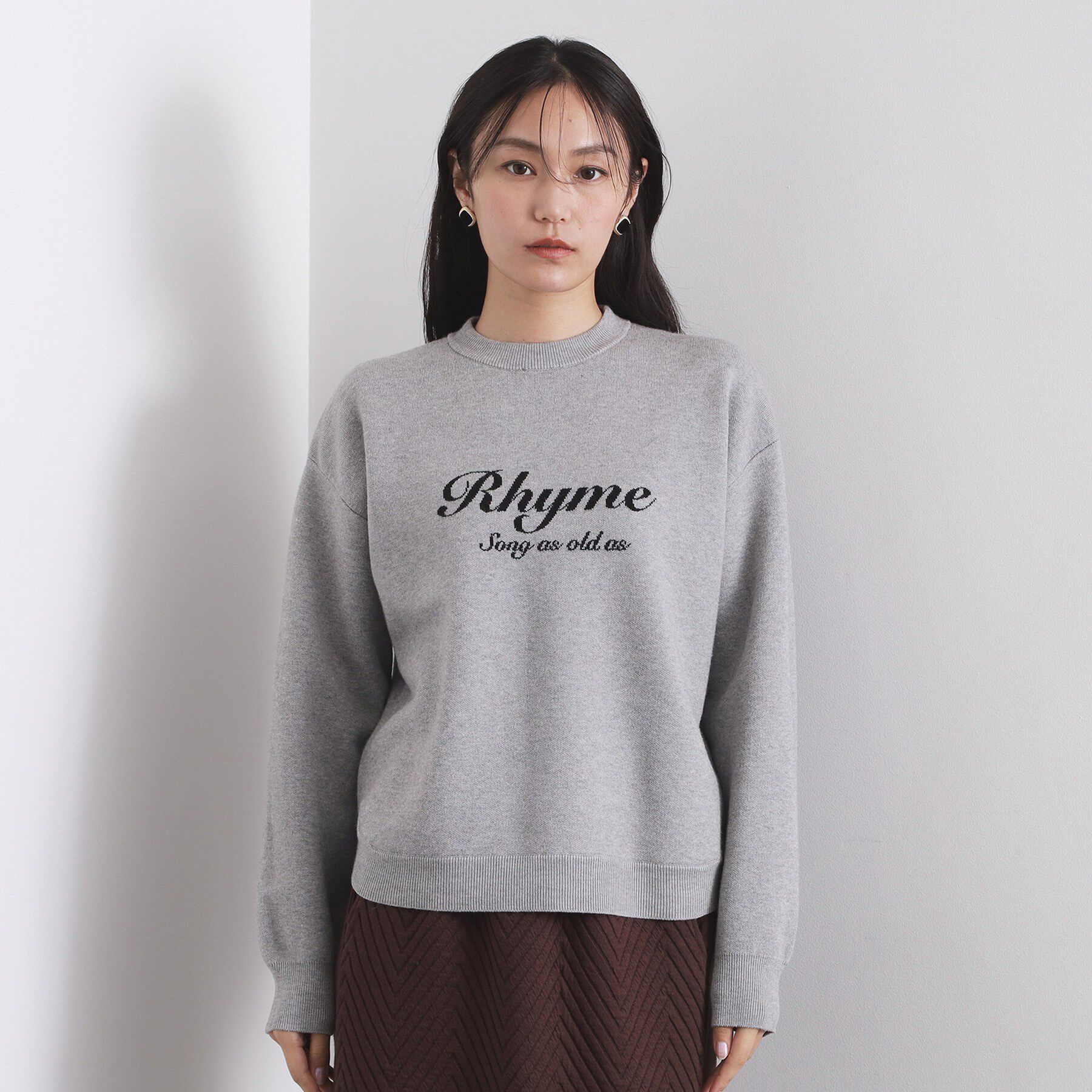 OPAQUE.CLIP「襟付きロゴジャカードニット【洗濯機OK】」|ニット・セーター|