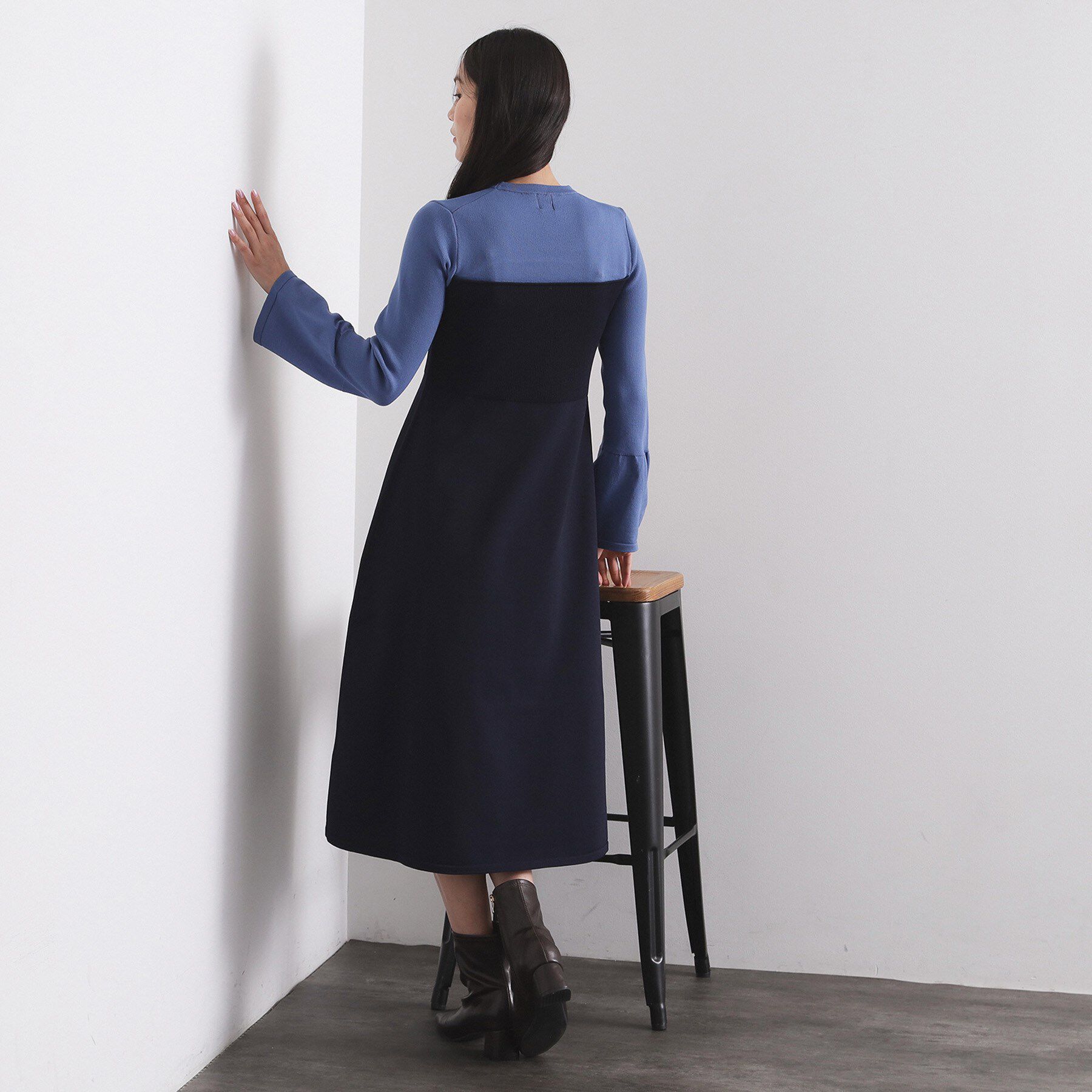 OPAQUE.CLIP「配色ビスチェニットワンピース【洗濯機OK】」|ワンピース|