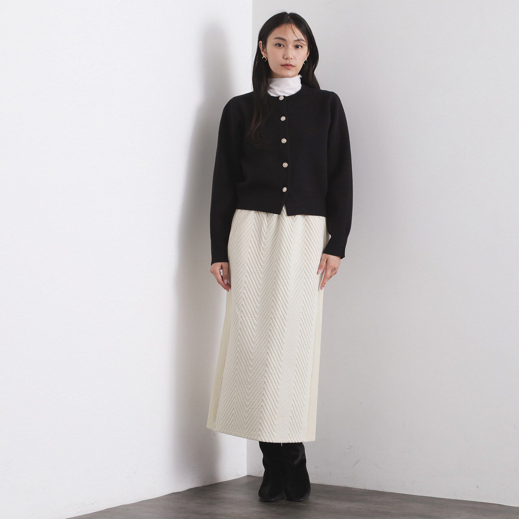 OPAQUE.CLIP「キルティングイージーナロースカート【洗濯機OK】」|スカート|