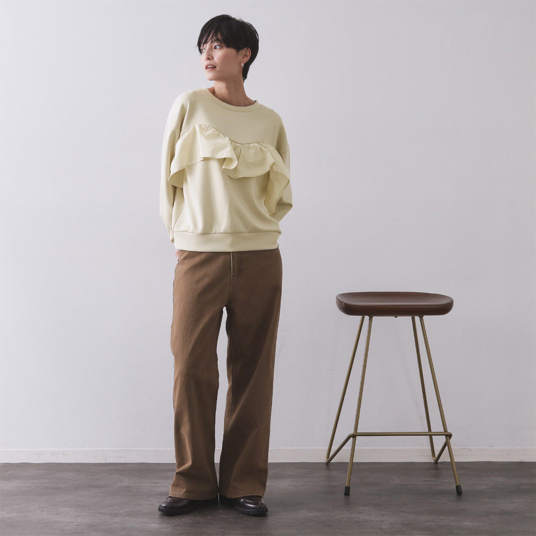 OPAQUE.CLIP「フリルドッキングトップス【洗濯機OK】」|Tシャツ・カットソー|