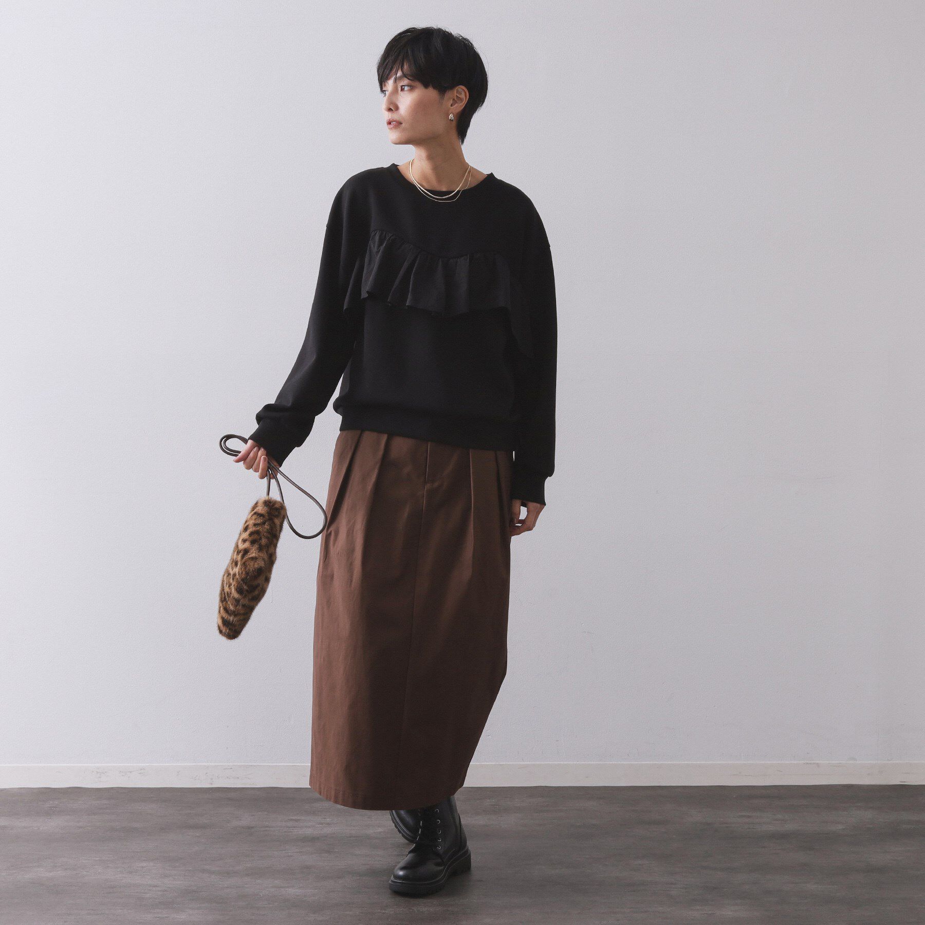 OPAQUE.CLIP「フリルドッキングトップス【洗濯機OK】」|Tシャツ・カットソー|