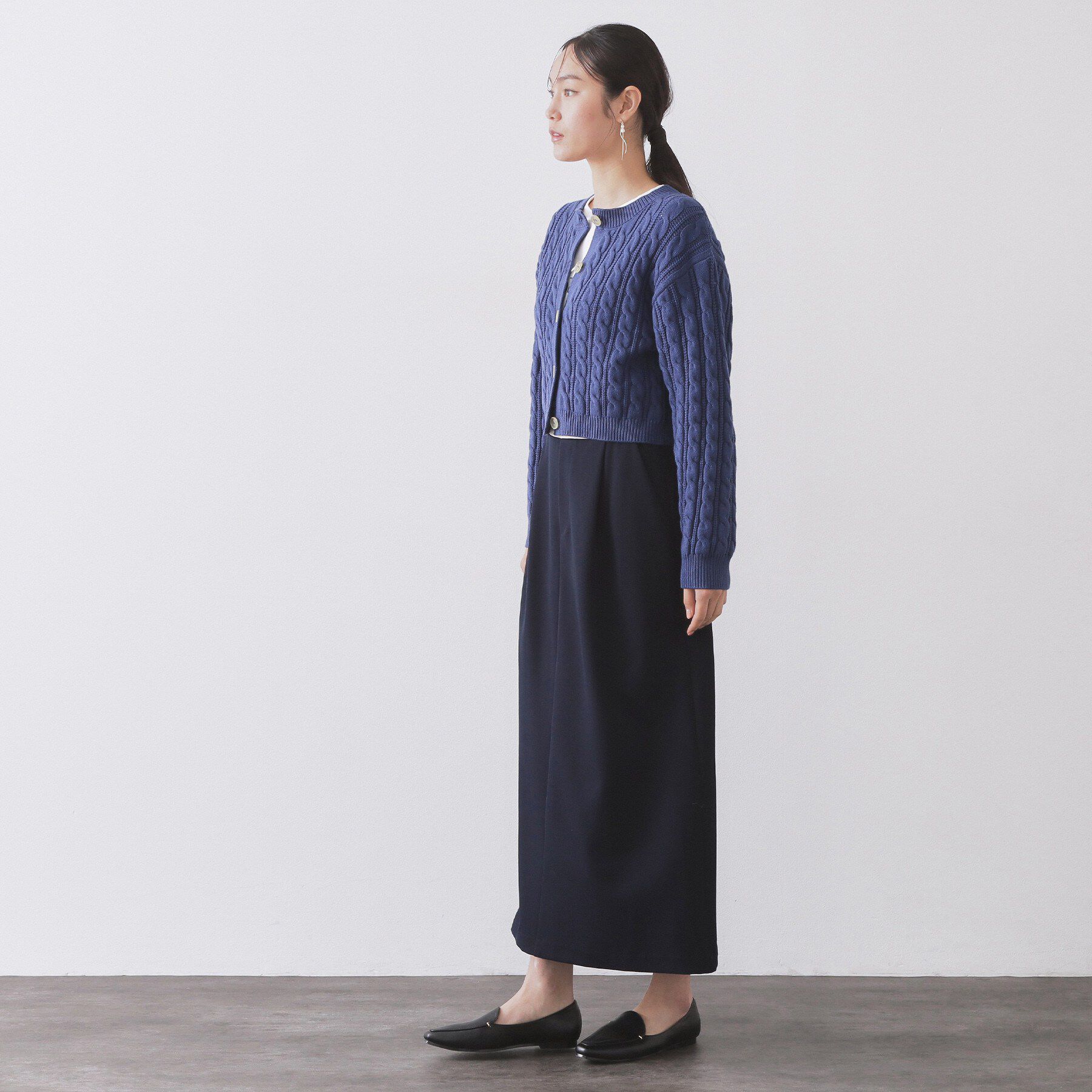 OPAQUE.CLIP「ケーブルミドルゲージニットカーディガン【洗濯機OK】」|カーディガン|