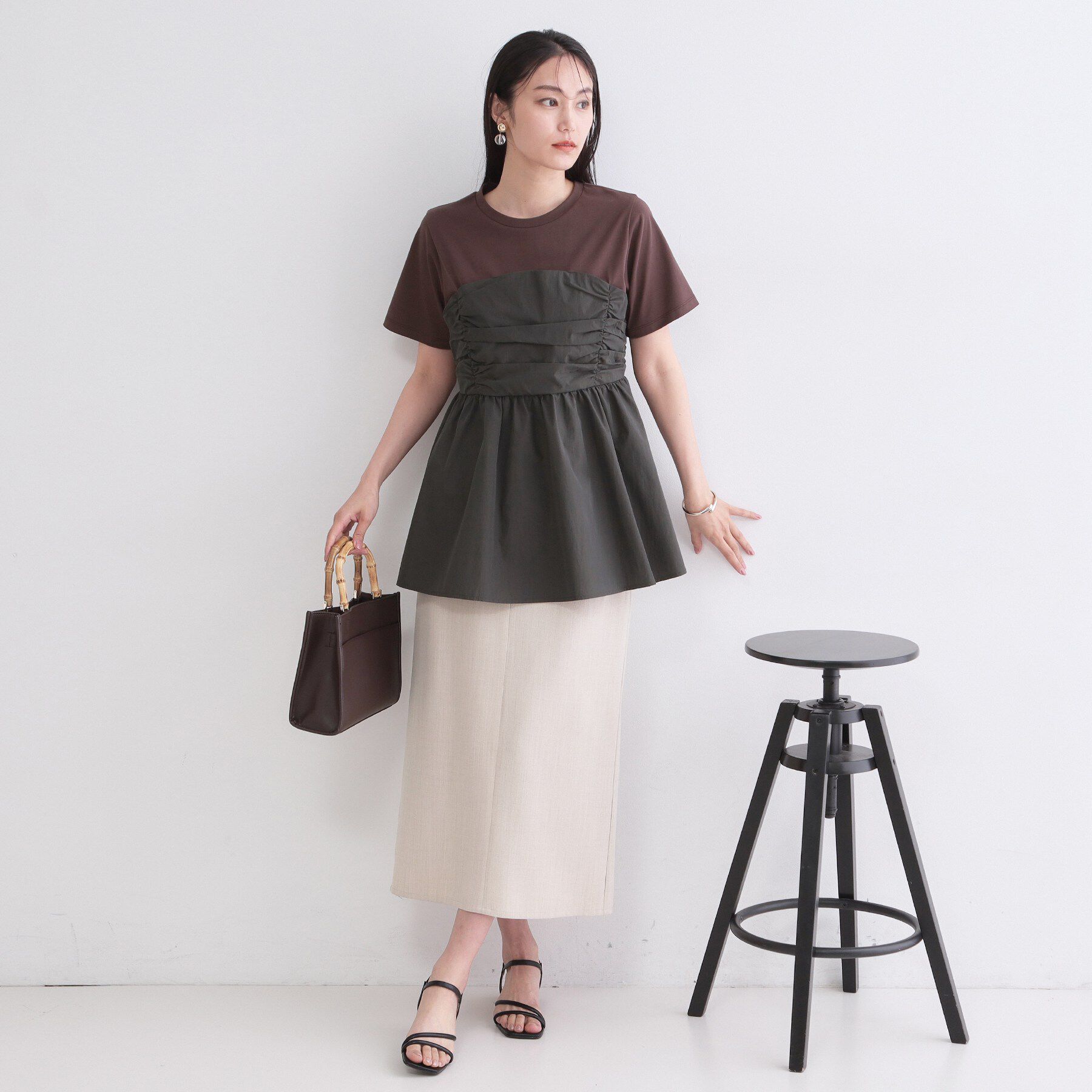 OPAQUE.CLIP「ビスチェドッキングカットソー【洗濯機OK】」|Tシャツ・カットソー|