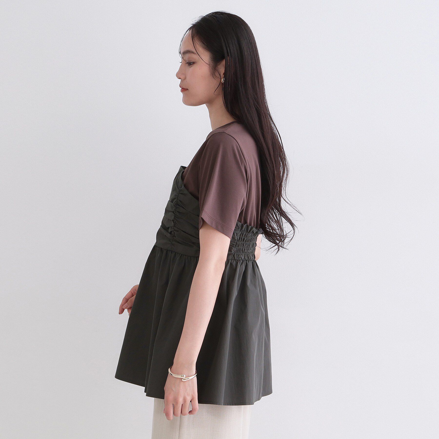 OPAQUE.CLIP「ビスチェドッキングカットソー【洗濯機OK】」|Tシャツ・カットソー|