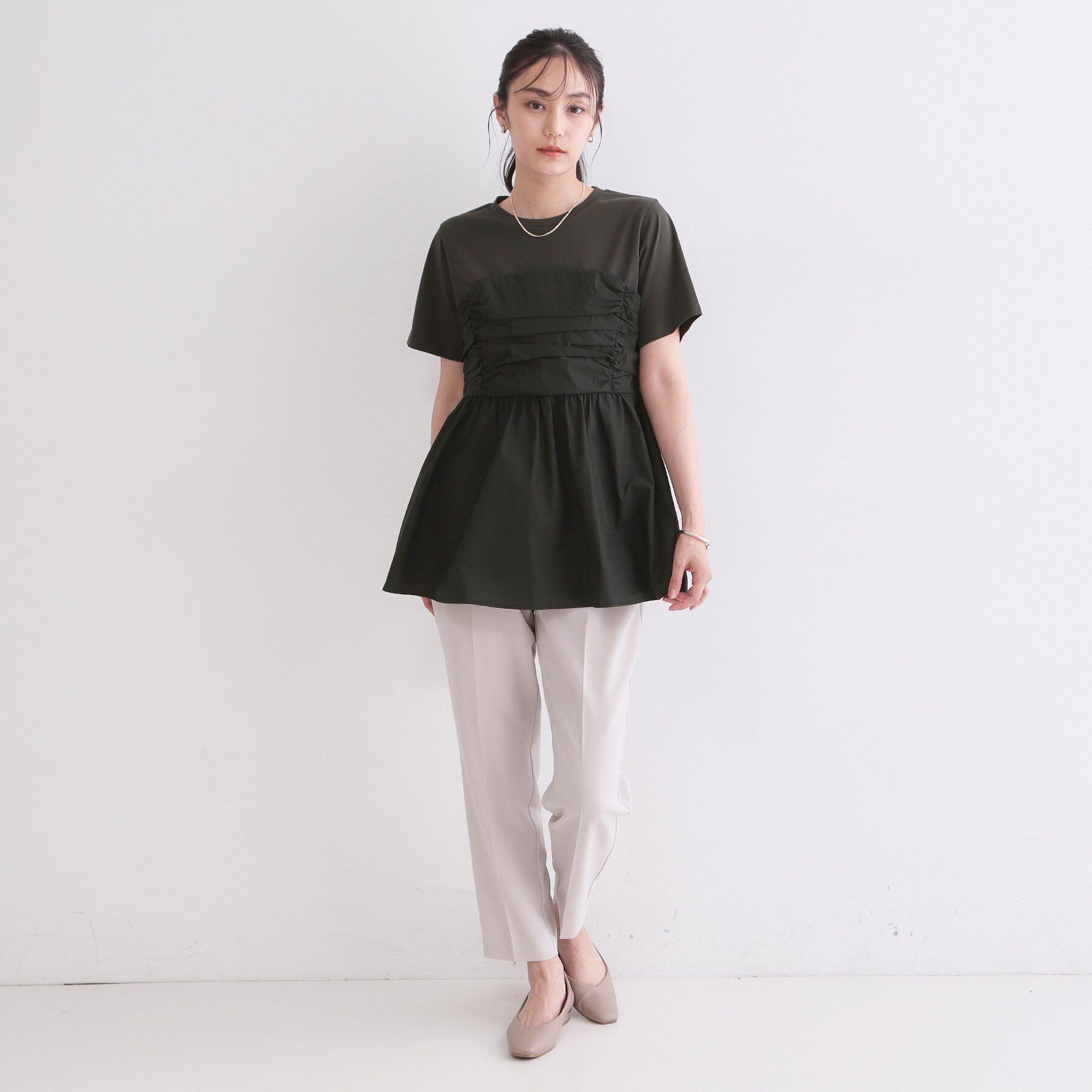 OPAQUE.CLIP「ビスチェドッキングカットソー【洗濯機OK】」|Tシャツ・カットソー|