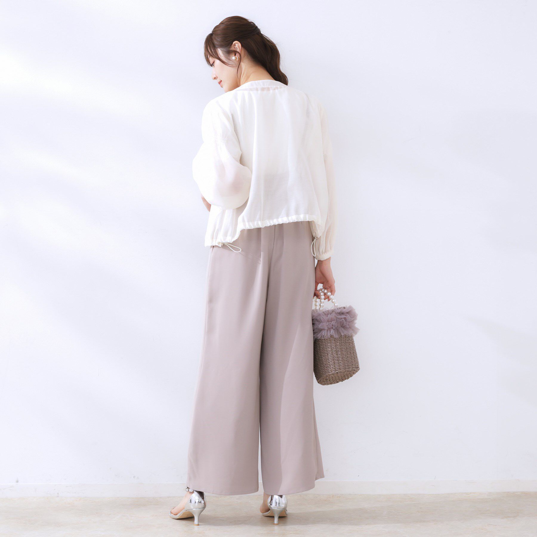 Couture broach「【マシンウォッシャブル・シアー】袖シャーリングシアーブルゾン」|ブルゾン・スタジャン|