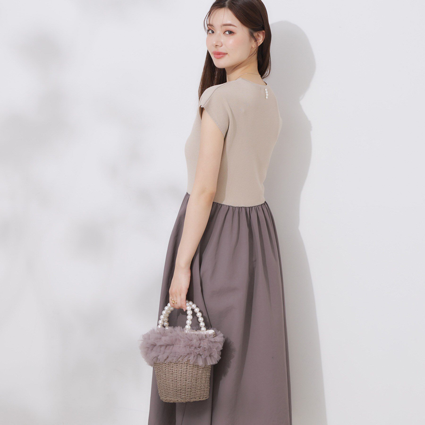 Couture broach「【接触冷感・楽ちん・一枚でキマる】ドッキングニットワンピース」|ワンピース|