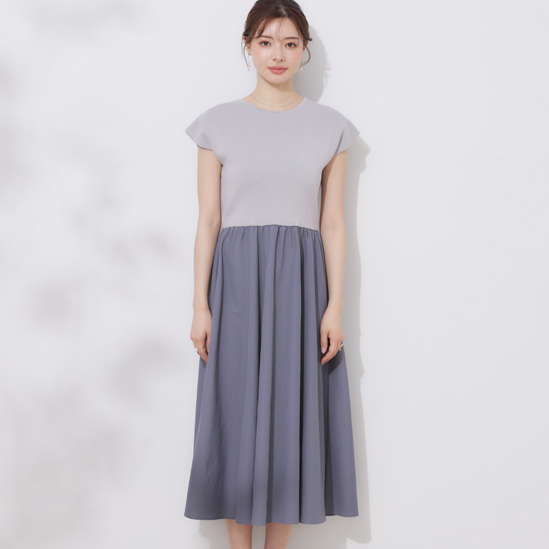 Couture broach「【接触冷感・楽ちん・一枚でキマる】ドッキングニットワンピース」|ワンピース|