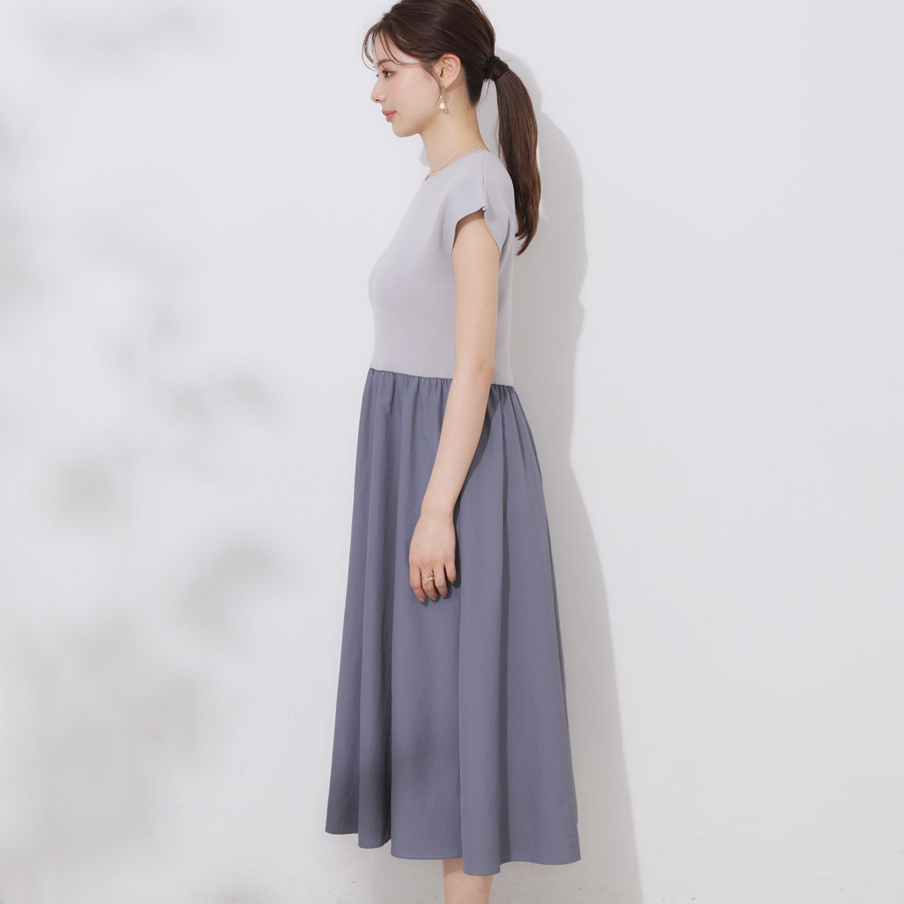 Couture broach「【接触冷感・楽ちん・一枚でキマる】ドッキングニットワンピース」|ワンピース|