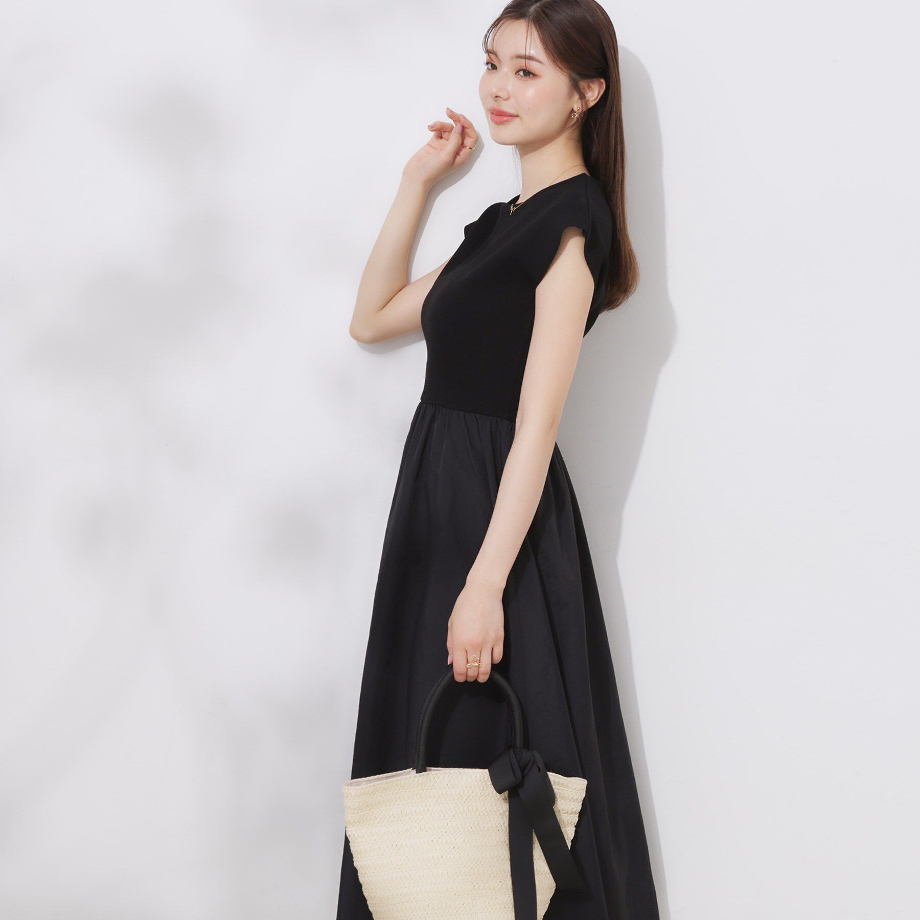 Couture broach「【接触冷感・楽ちん・一枚でキマる】ドッキングニットワンピース」|ワンピース|