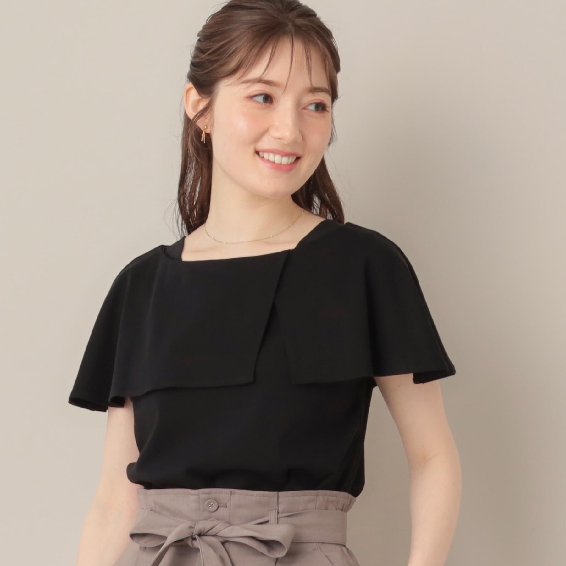 Couture broach「【マシンウォッシャブル・UVケア・接触冷感】2WAYケープデザインカットソー」|Tシャツ・カットソー|