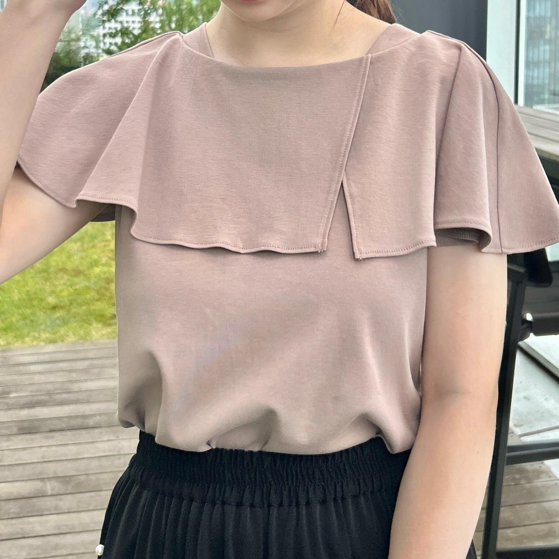 Couture broach「【マシンウォッシャブル・UVケア・接触冷感】2WAYケープデザインカットソー」|Tシャツ・カットソー|