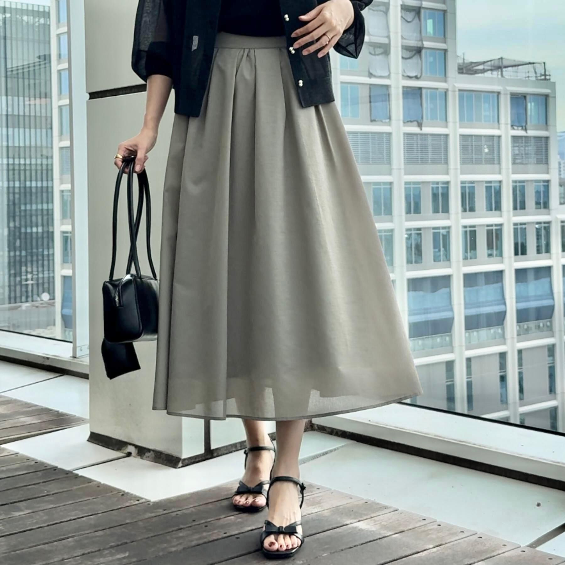 Couture broach「【きれいめ・シアー・通勤】パレットボイルロングスカート」|スカート|