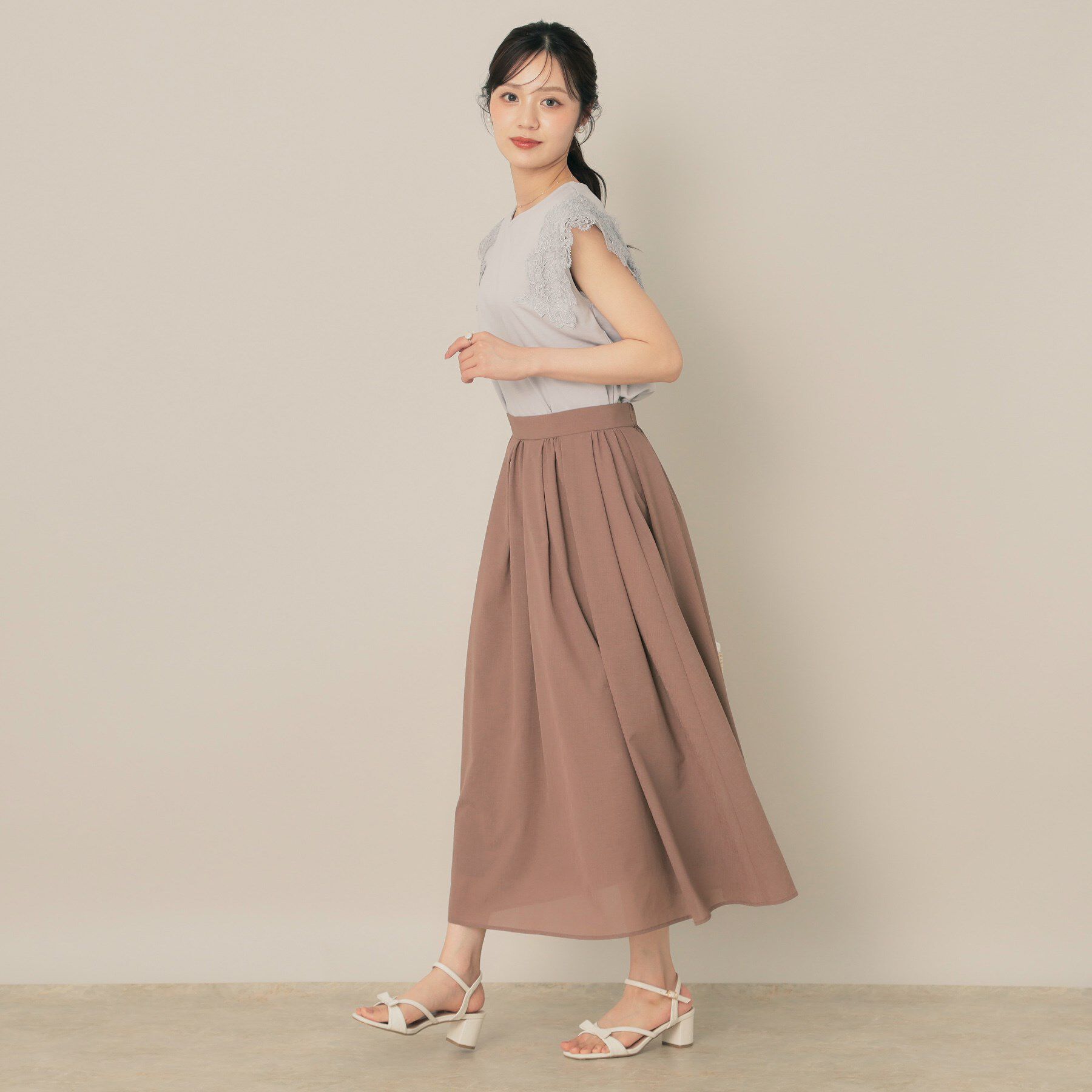 Couture broach「【きれいめ・シアー・通勤】パレットボイルロングスカート」|スカート|