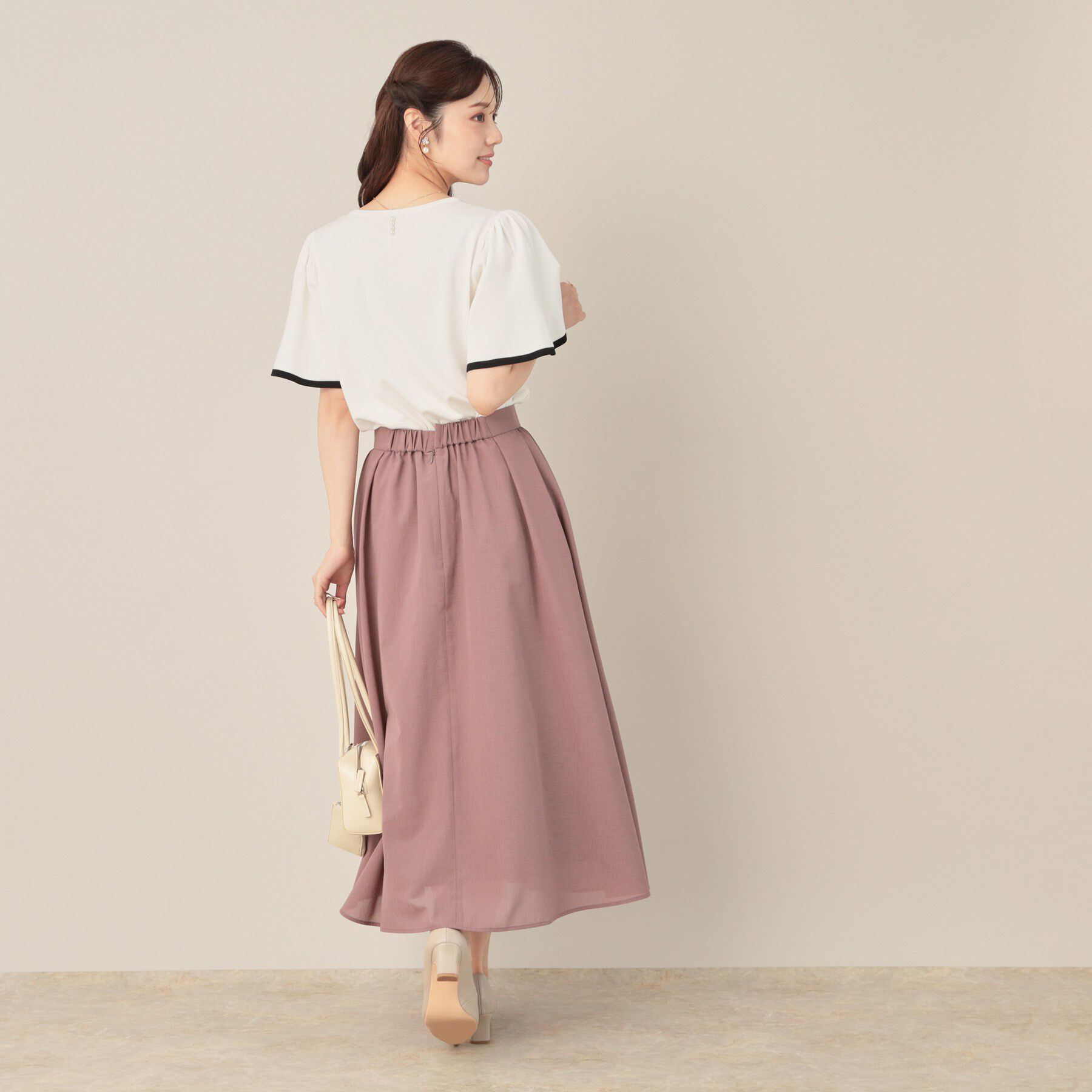 Couture broach「【フェミニン・5分袖・通勤】配色フレアスリーブニット」|ニット・セーター|