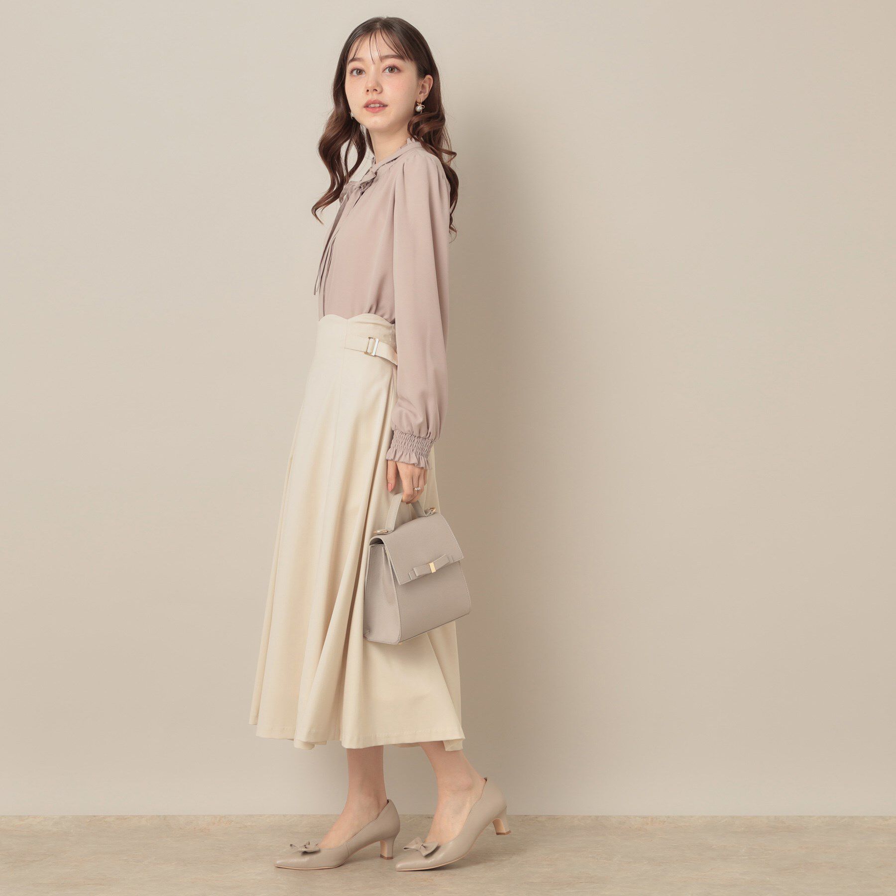 Couture broach「【大人可愛い・通勤】スカラウエスト サイドベルト パネルスカート」|スカート|