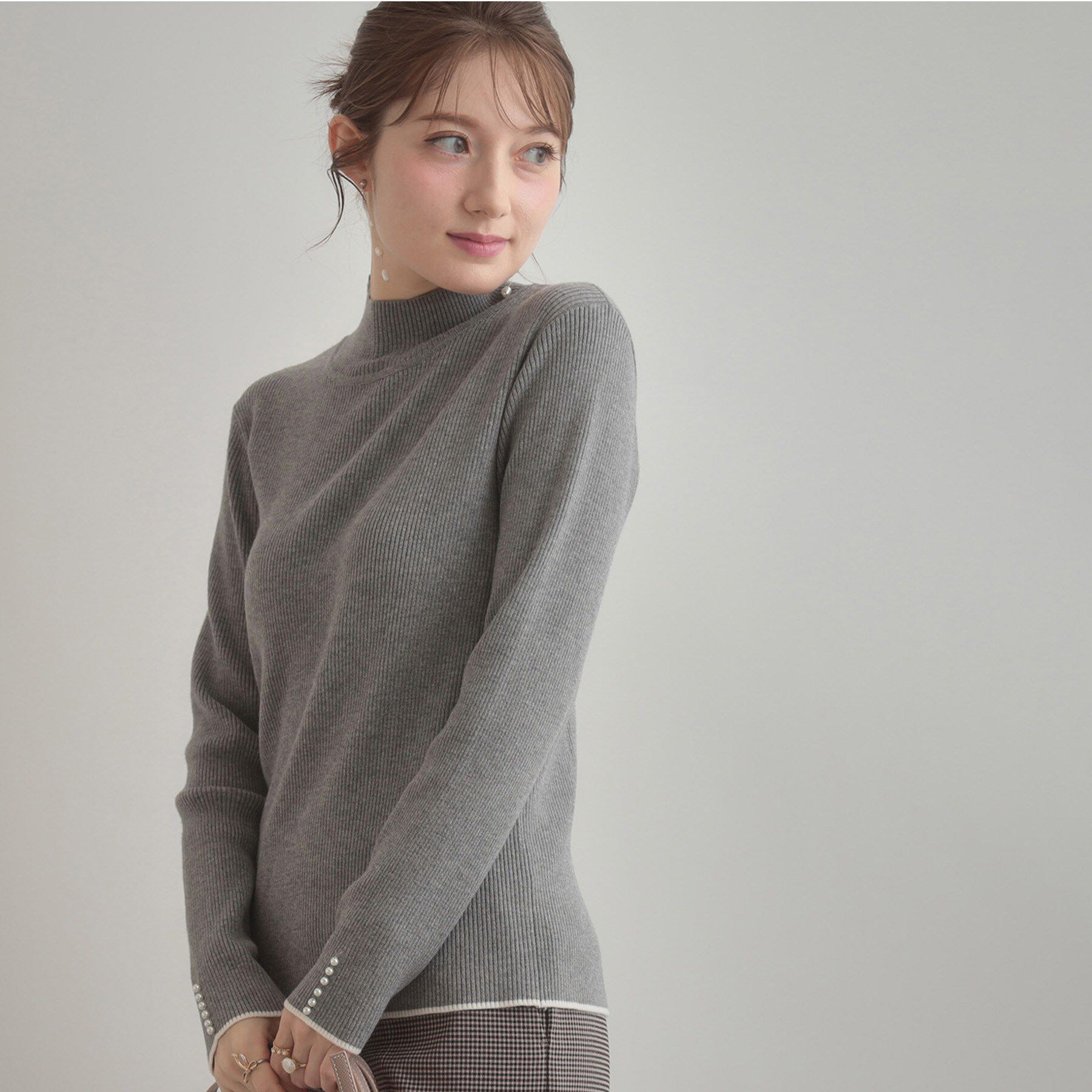 Couture broach「【多機能・フェミニン】パール調リブニット」|ニット・セーター|