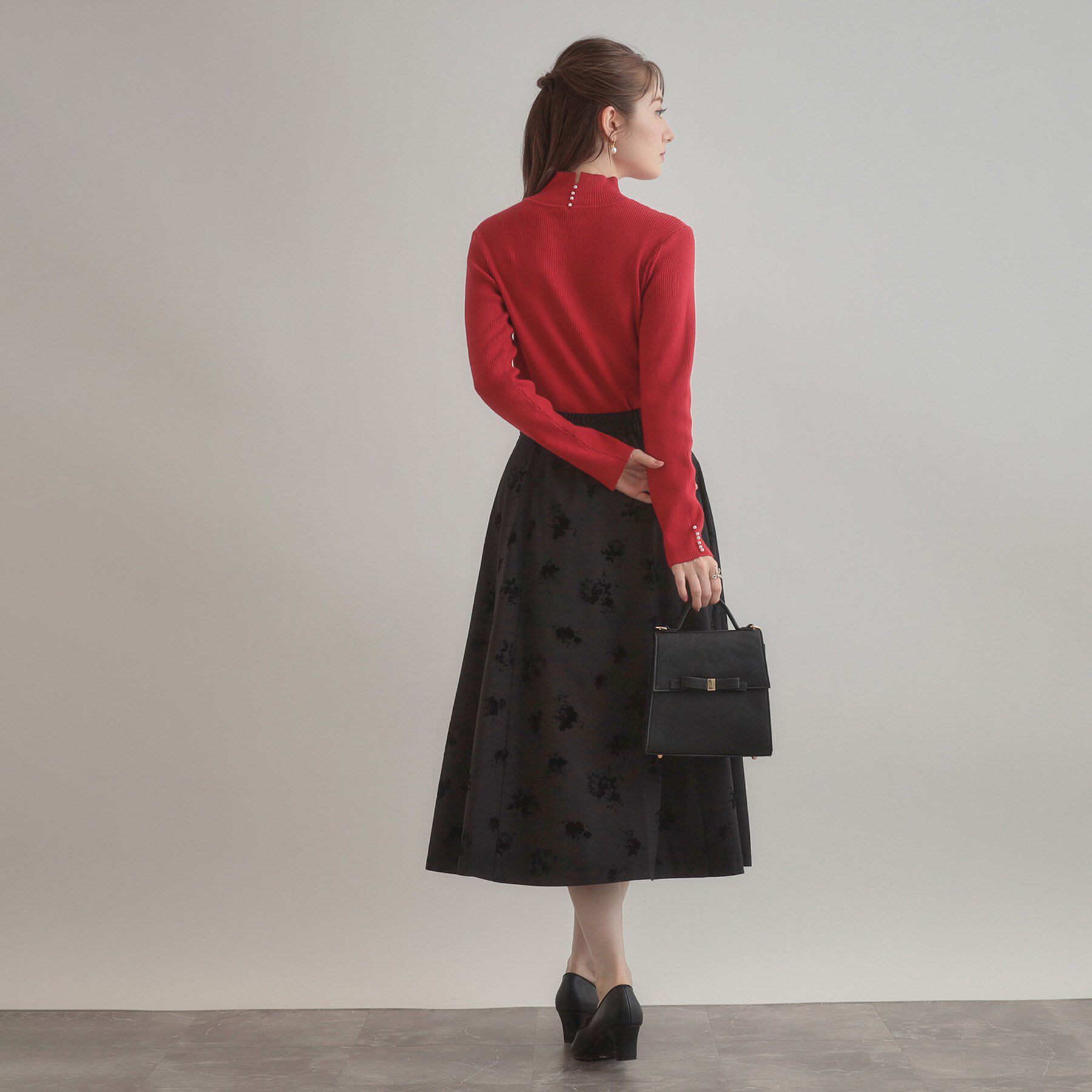 Couture broach「【多機能・フェミニン】パール調リブニット」|ニット・セーター|