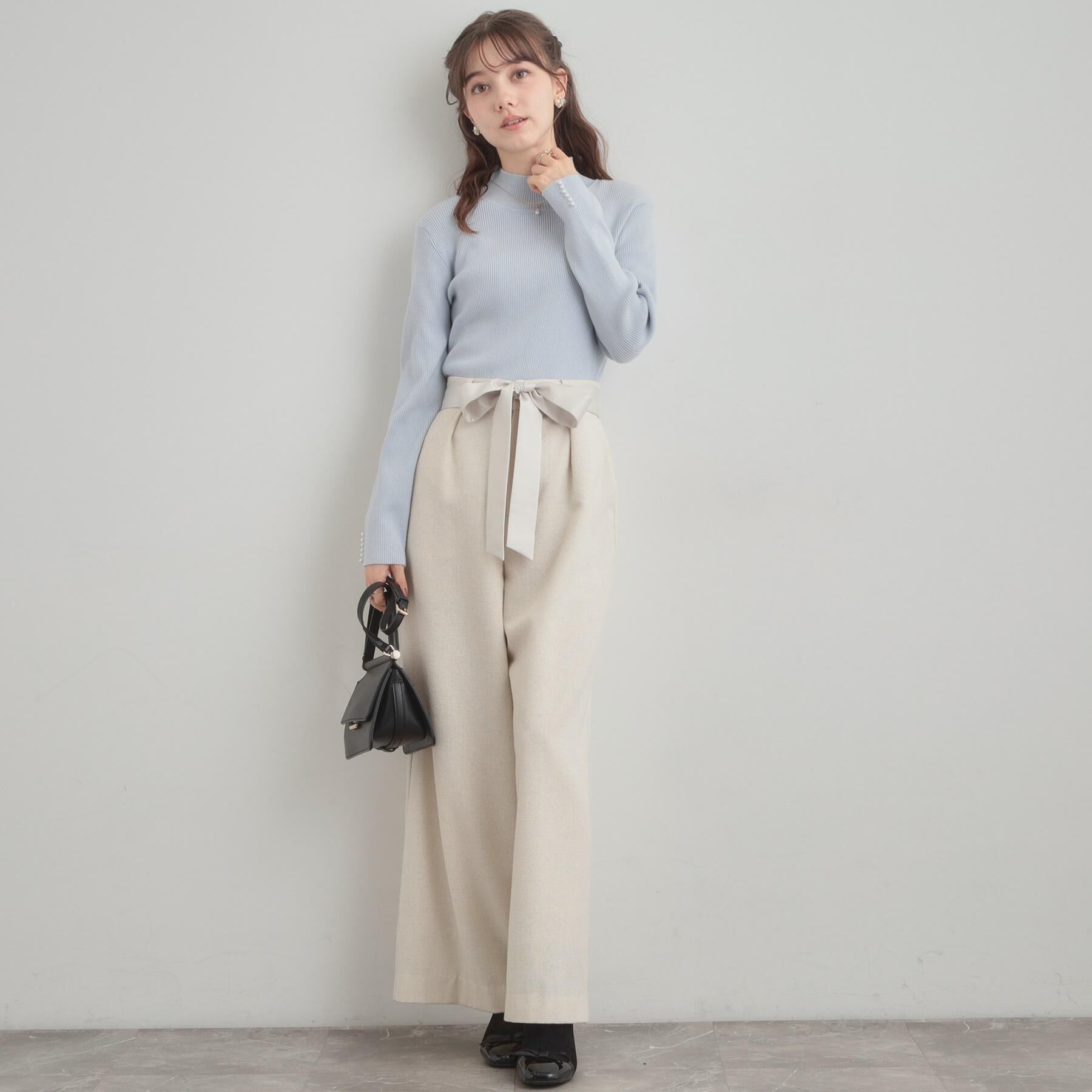 Couture broach「【多機能・フェミニン】パール調リブニット」|ニット・セーター|