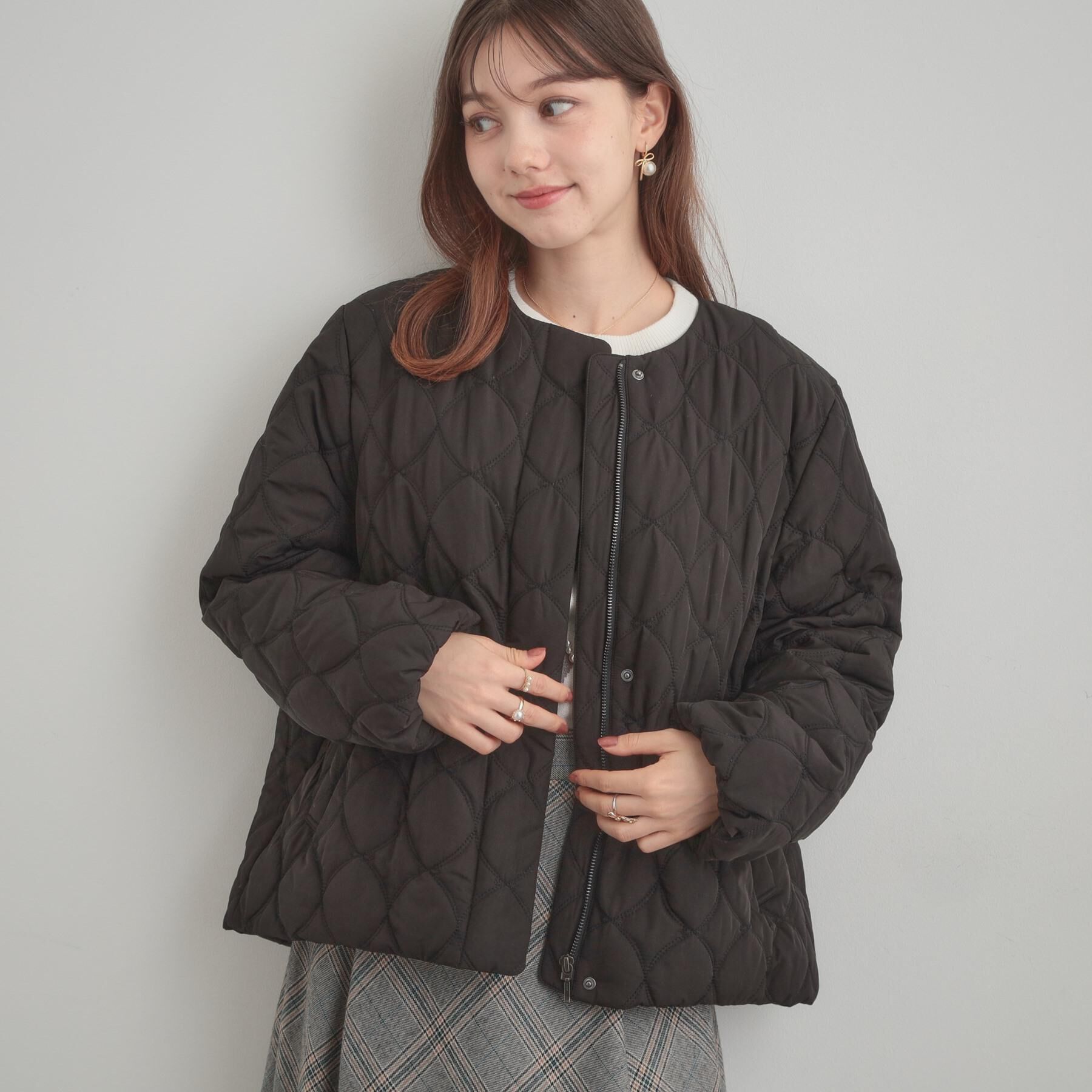 Couture broach「【撥水・大人可愛い】リボンキルティングジャケット」|ブルゾン・スタジャン|